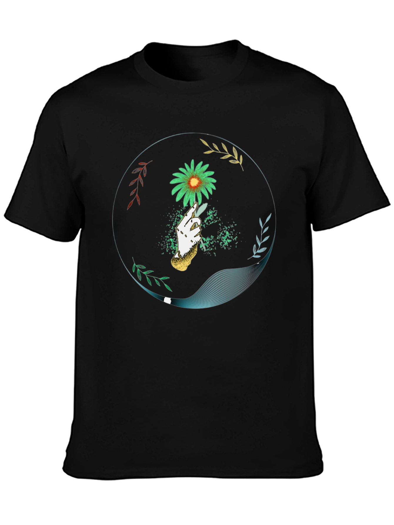 Floral Hand Graphic Tee - Unique Style