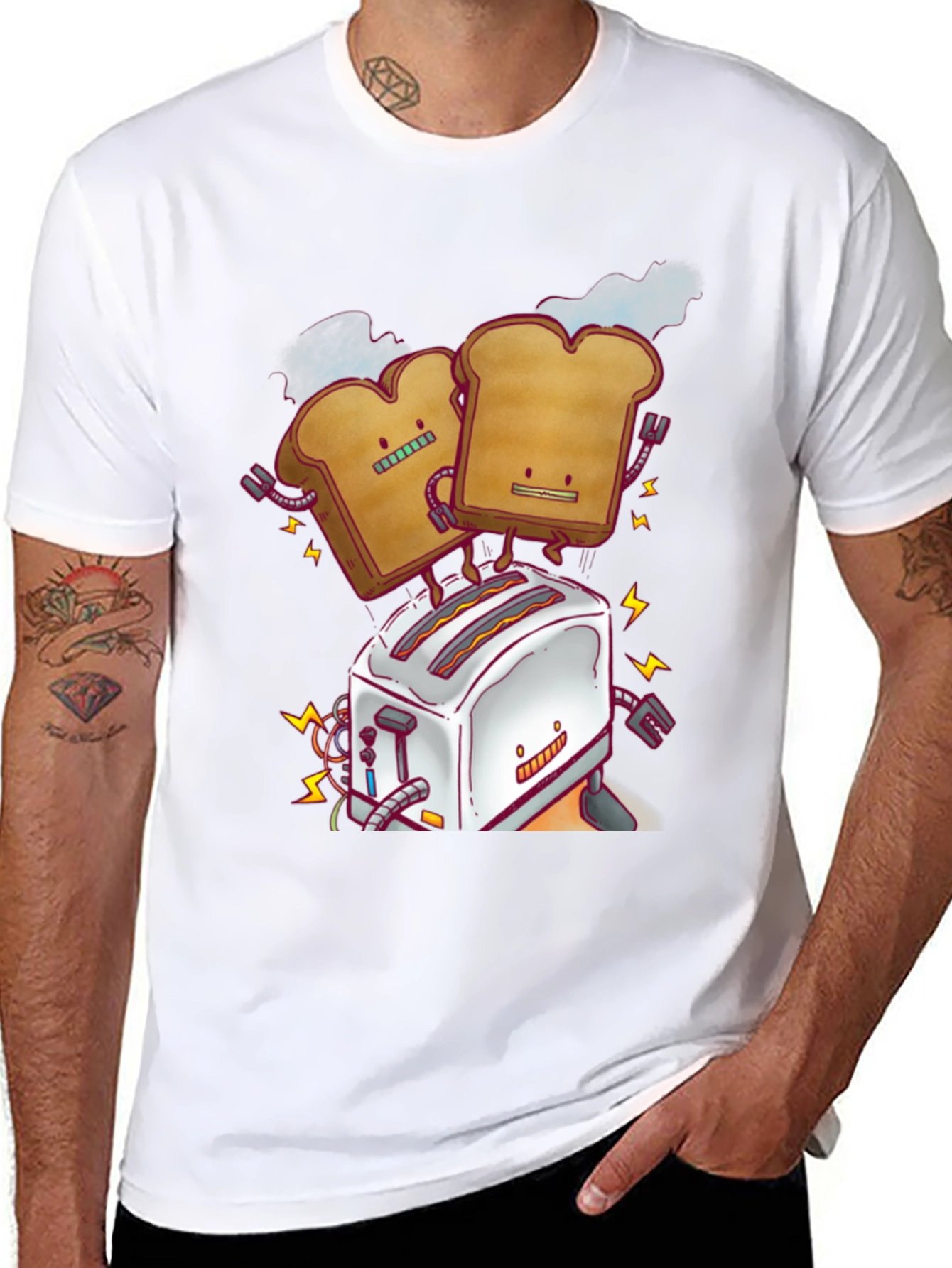 Toast Robot Graphic Tee - Black