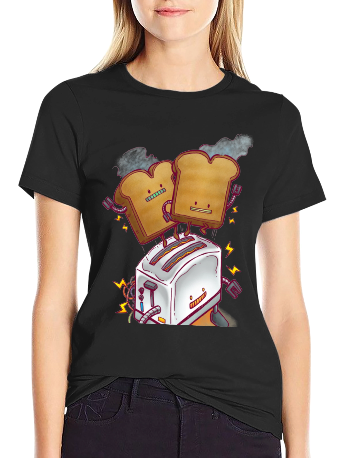 Toast Robot Graphic Tee - Black