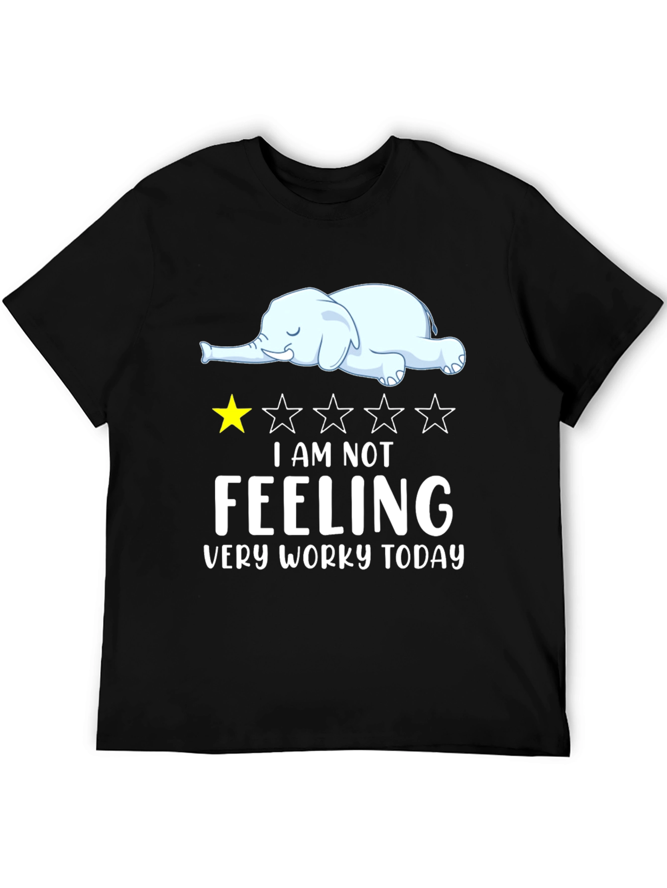 Not Feeling Worky Lazy Elephant Graphic T-Shirt