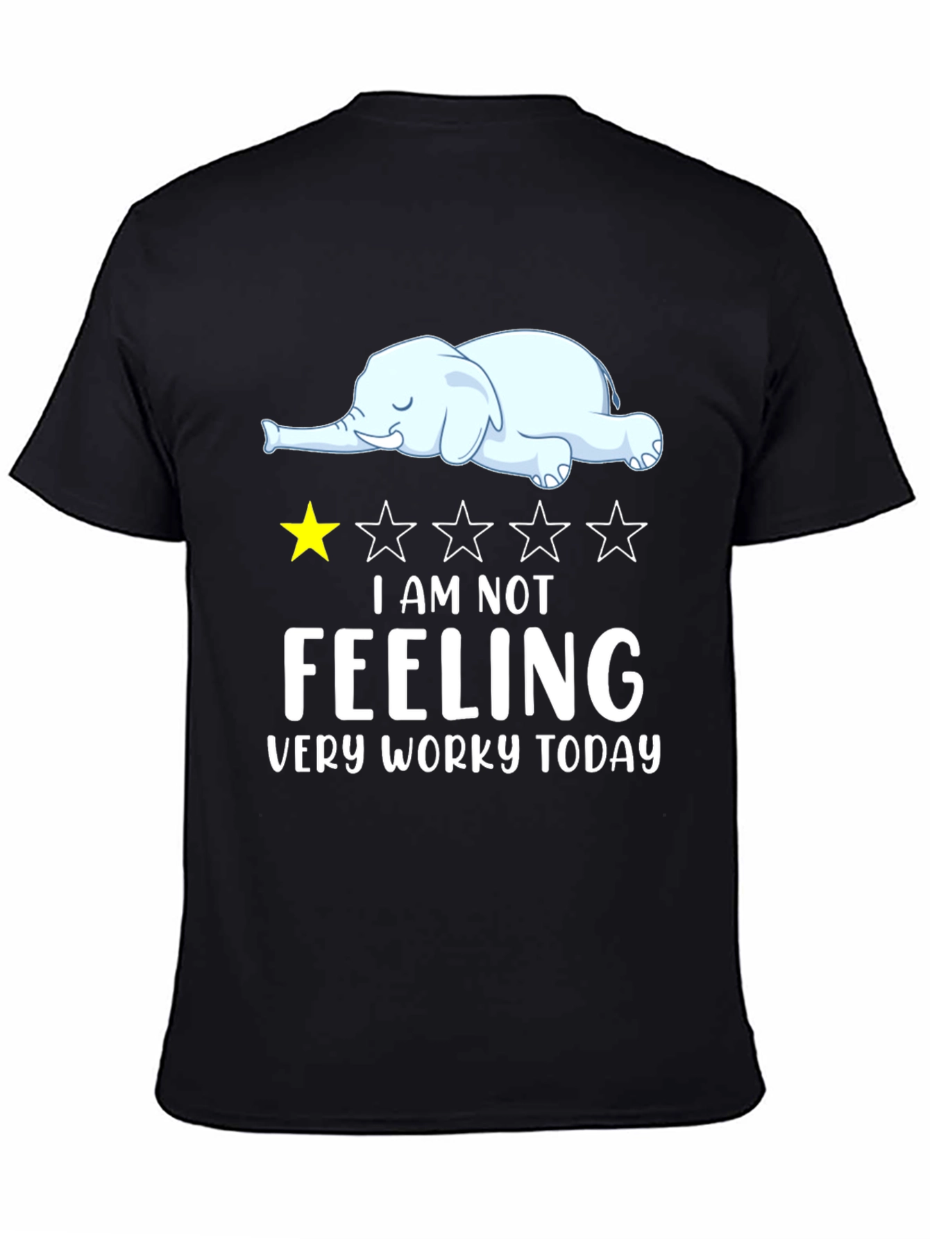 Not Feeling Worky Lazy Elephant Graphic T-Shirt