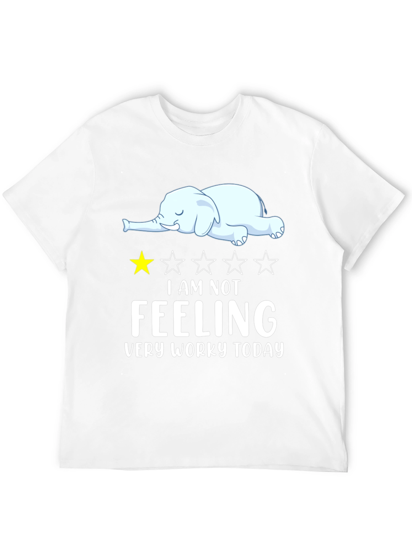 Not Feeling Worky Lazy Elephant Graphic T-Shirt