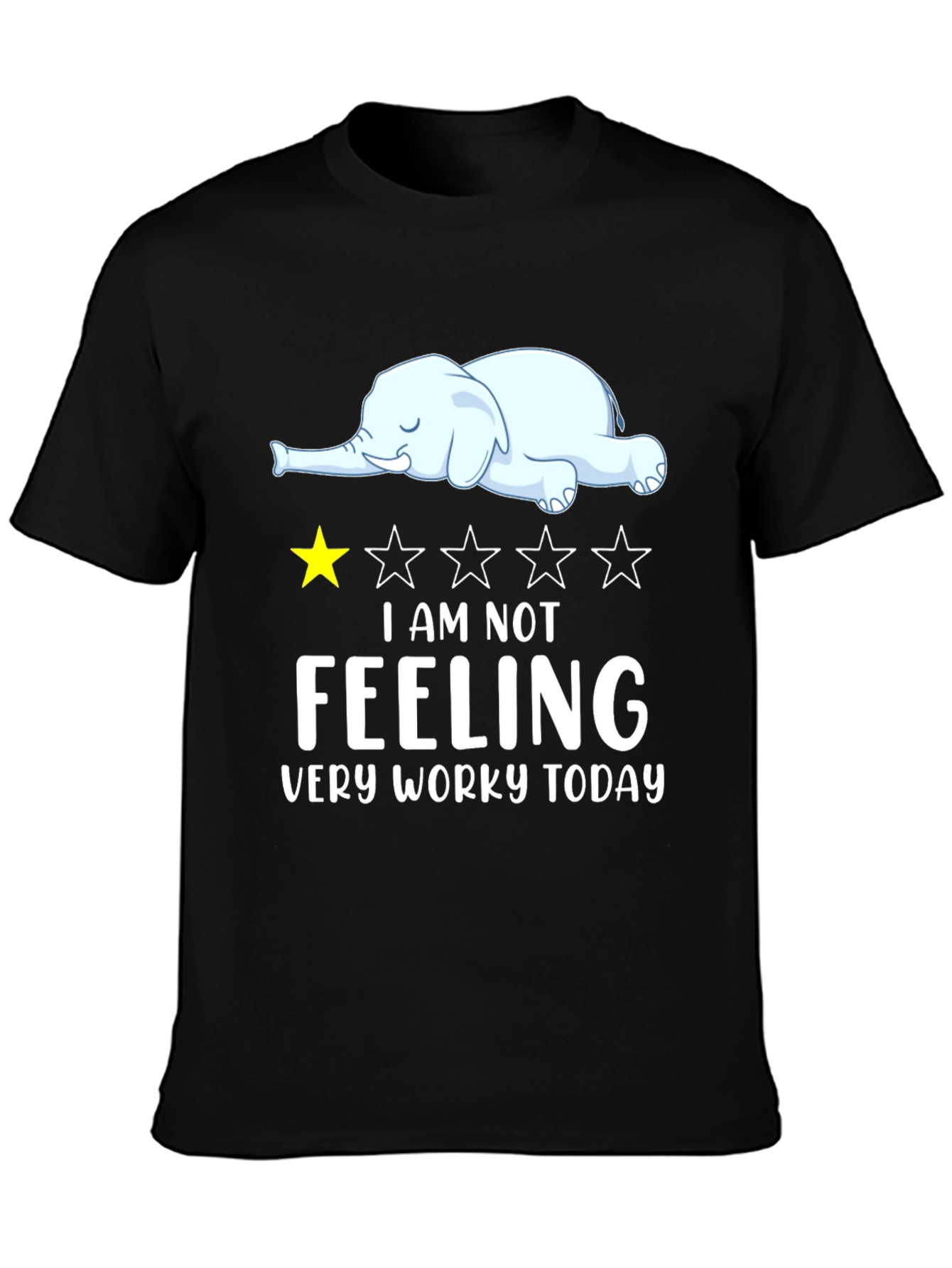 Not Feeling Worky Lazy Elephant Graphic T-Shirt