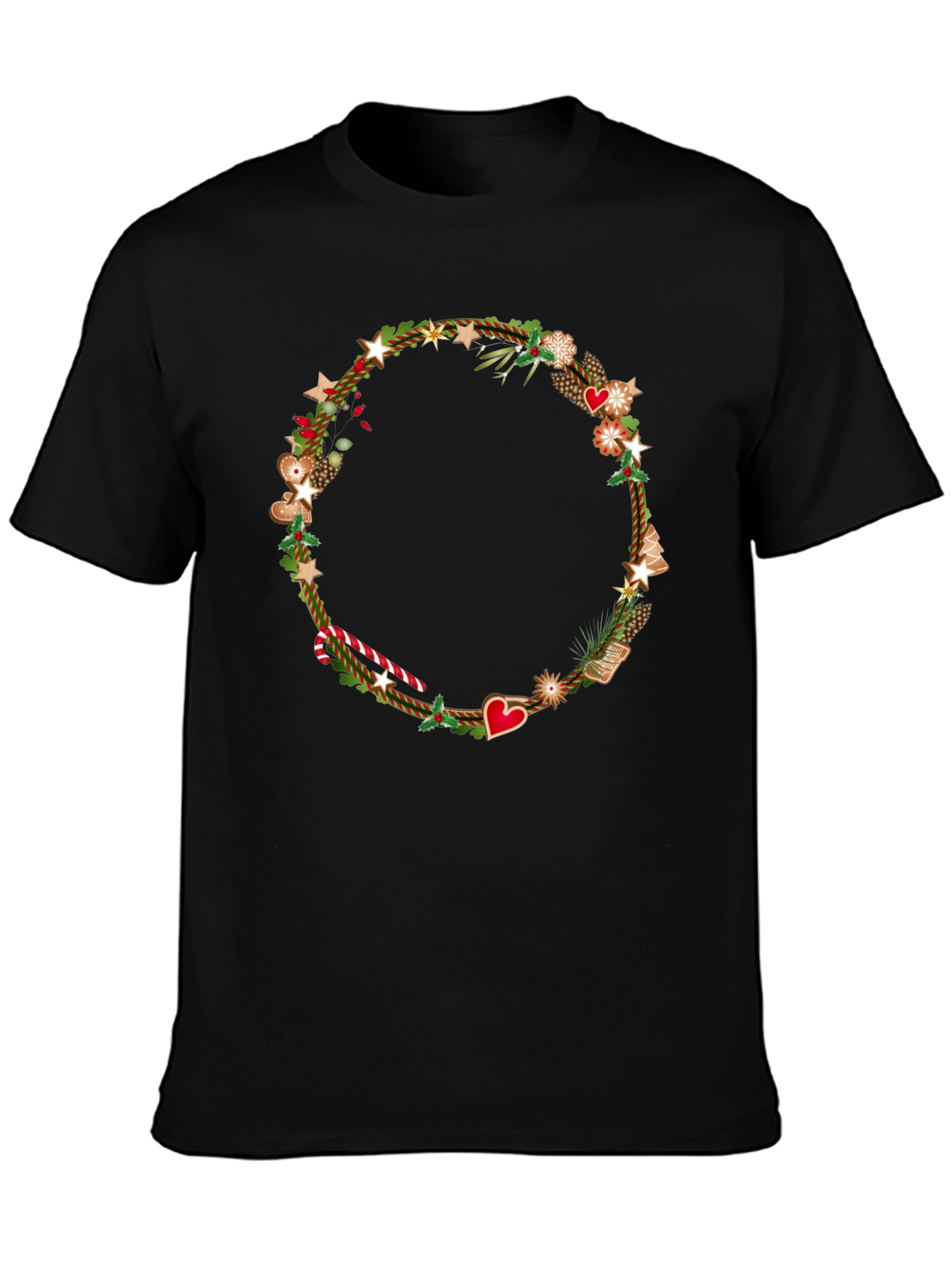 Festive Holiday Wreath Graphic T-Shirt