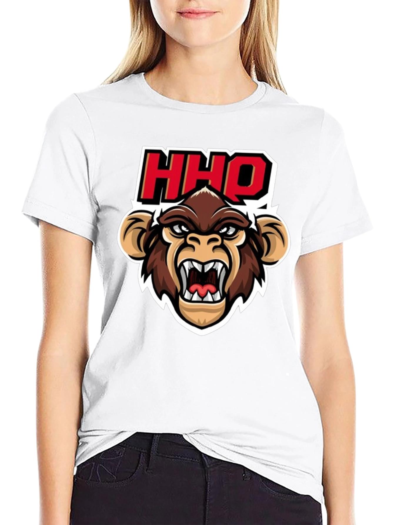 HHOQ Angry Monkey Graphic T-Shirt