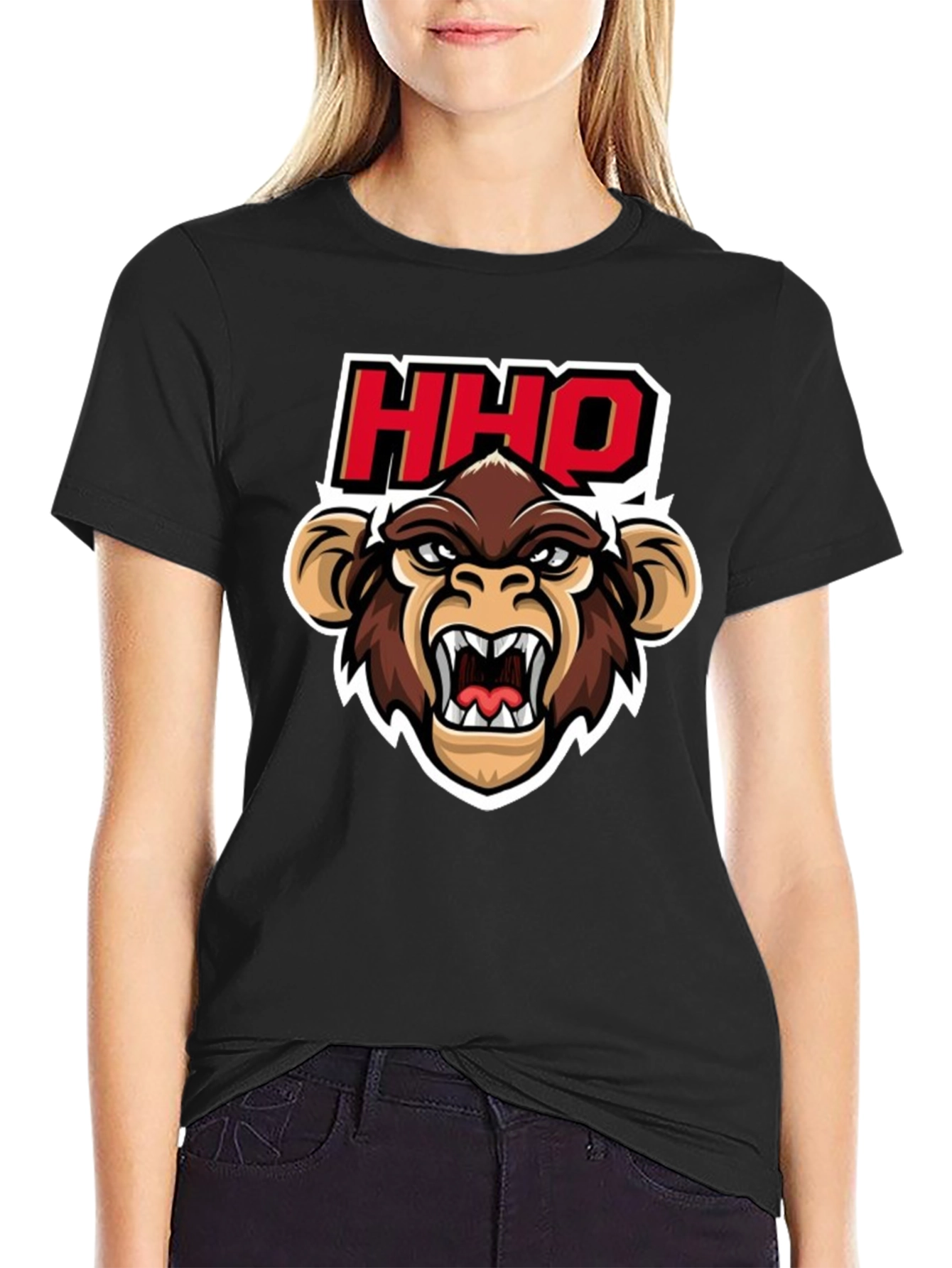 HHOQ Angry Monkey Graphic T-Shirt