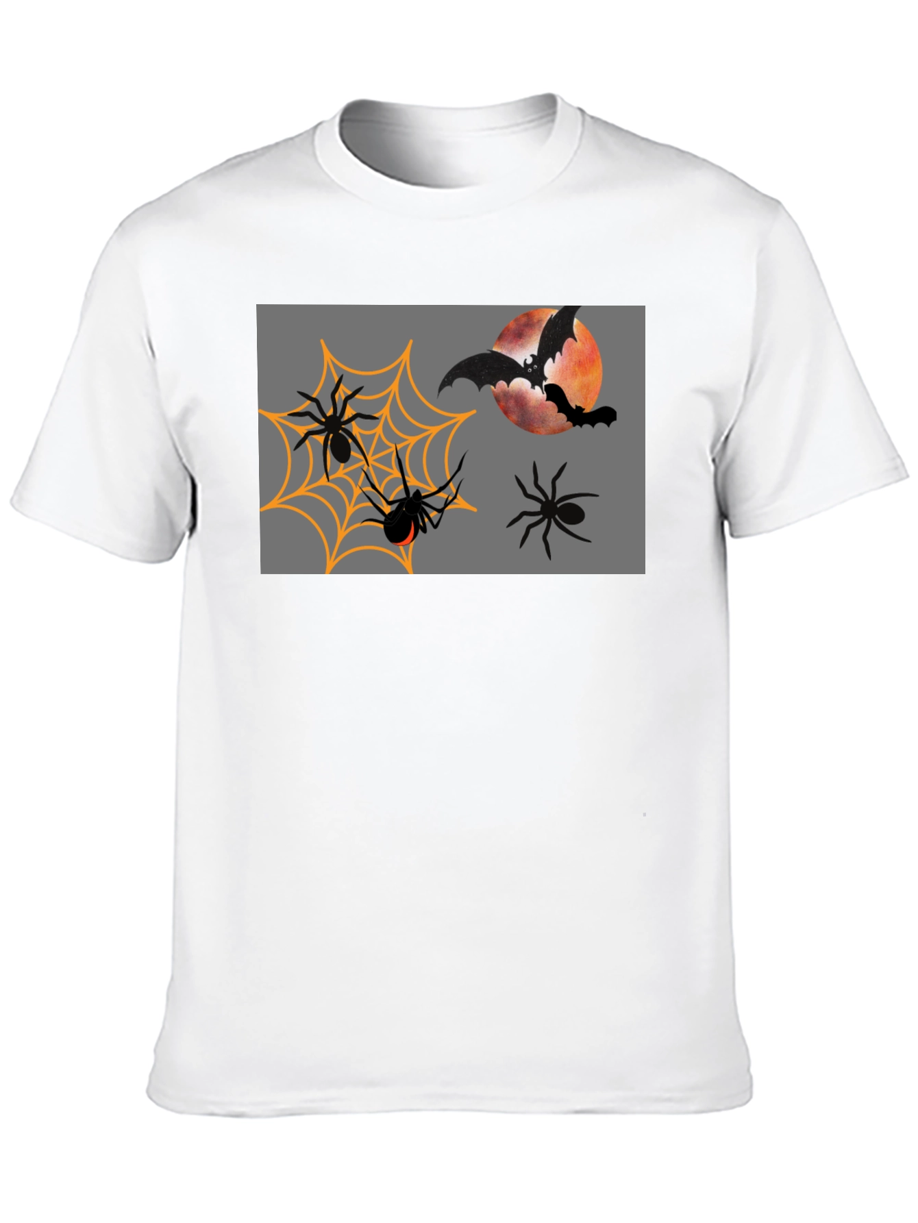 Halloween Bats and Spiders Black T-Shirt
