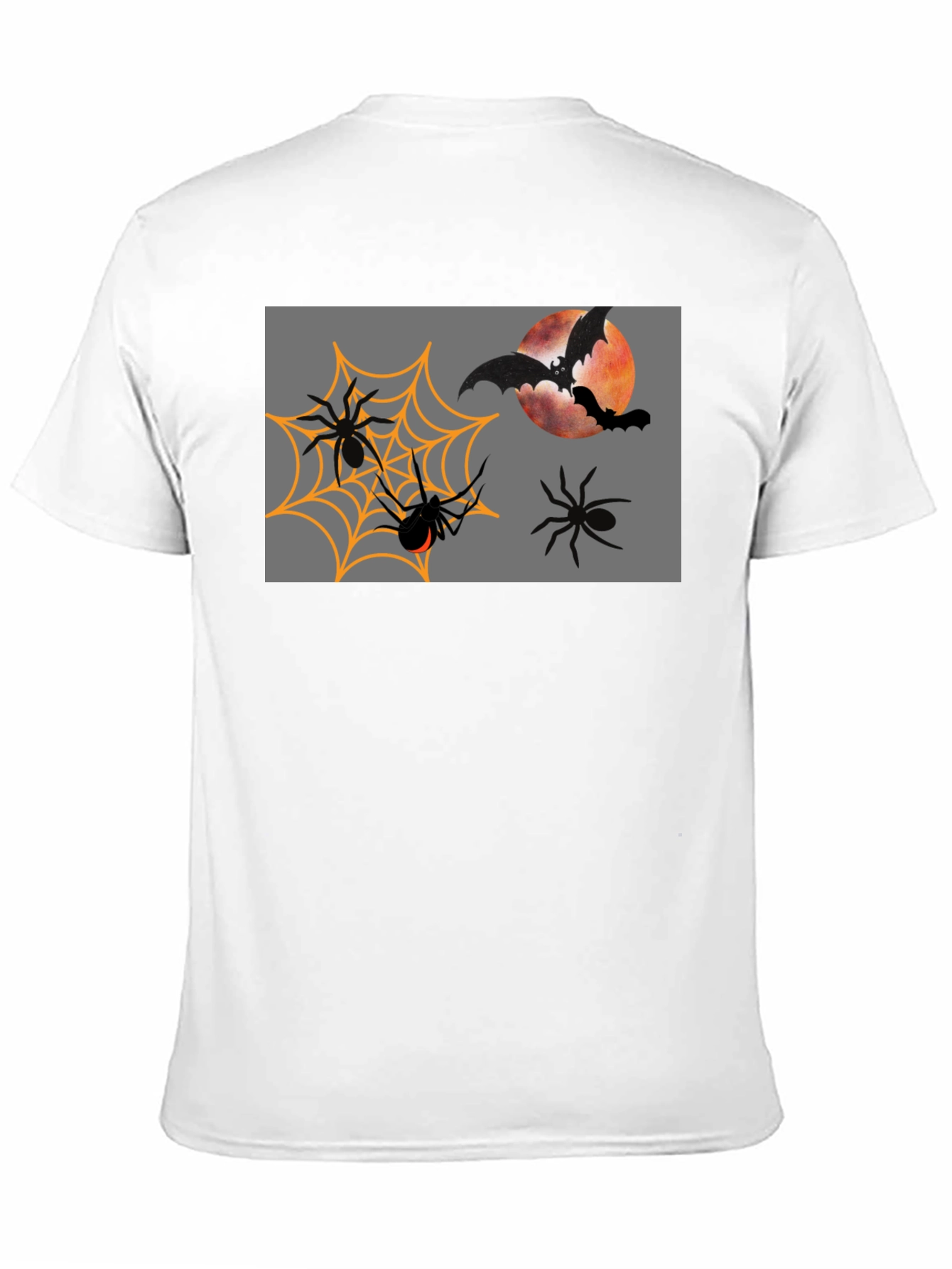 Halloween Bats and Spiders Black T-Shirt