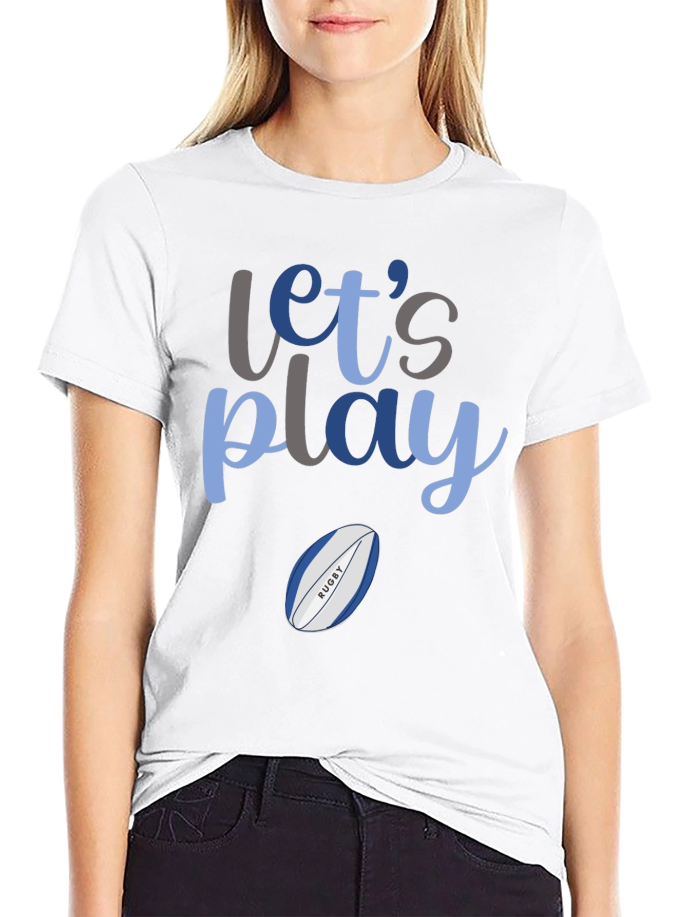 Lets Play Rugby Graphic T-Shirt