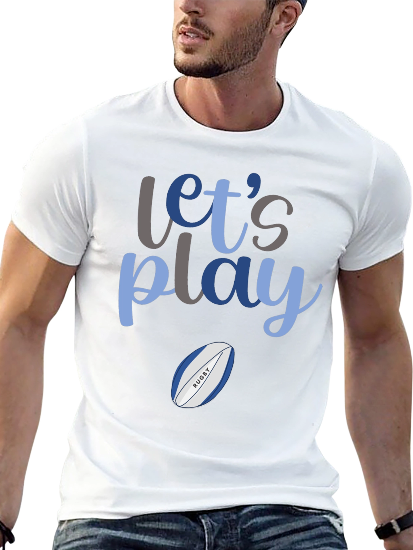 Lets Play Rugby Graphic T-Shirt