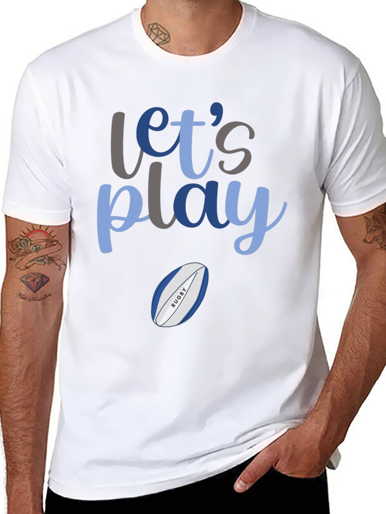Lets Play Rugby Graphic T-Shirt