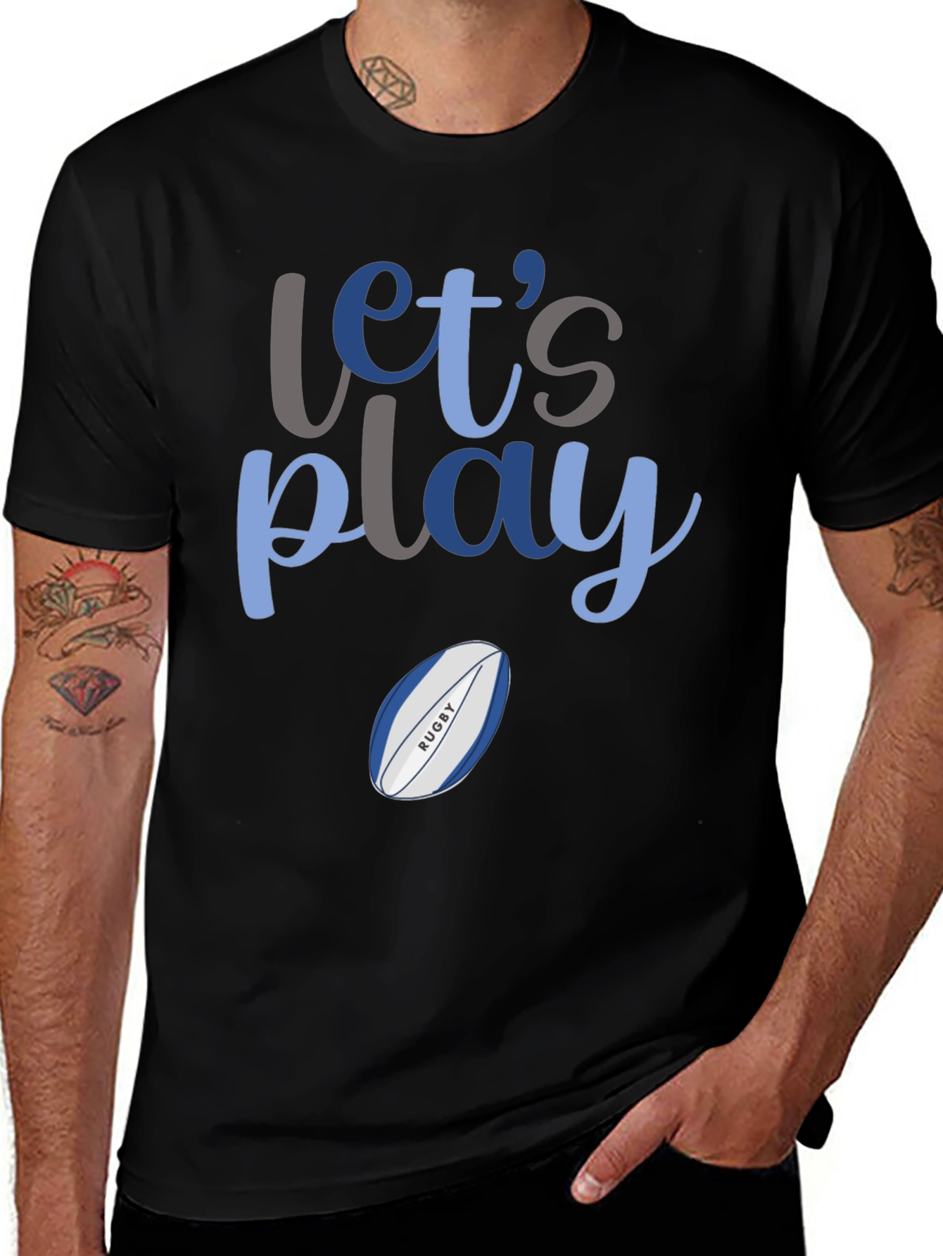 Lets Play Rugby Graphic T-Shirt