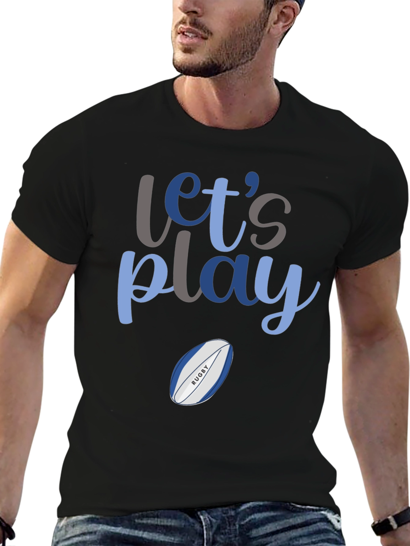 Lets Play Rugby Graphic T-Shirt