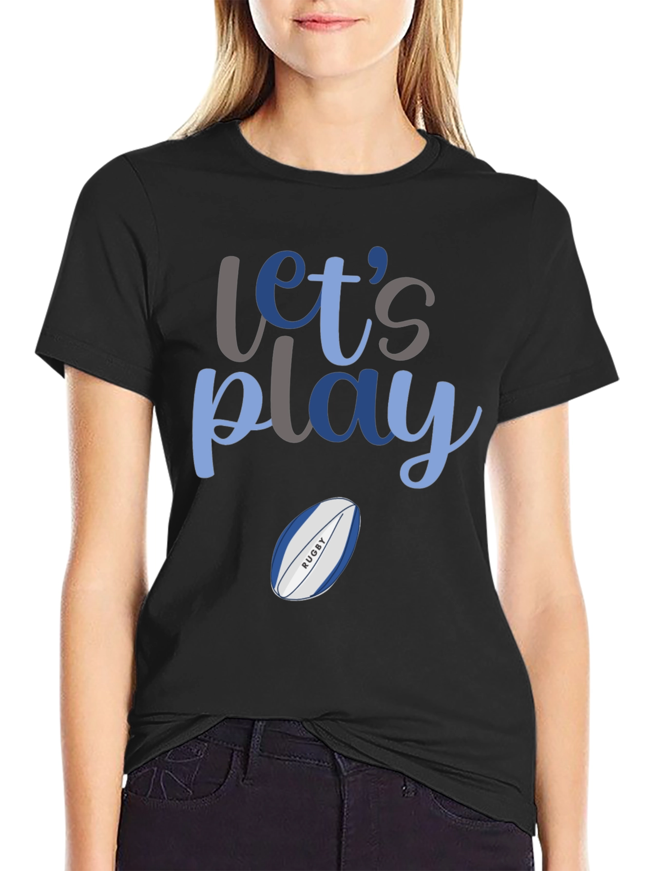 Lets Play Rugby Graphic T-Shirt