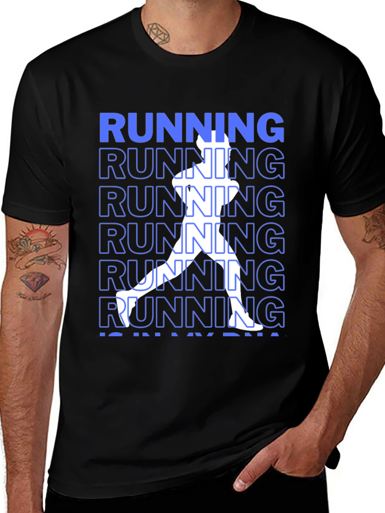 Running DNA Graphic Tee - Black Casual Shirt