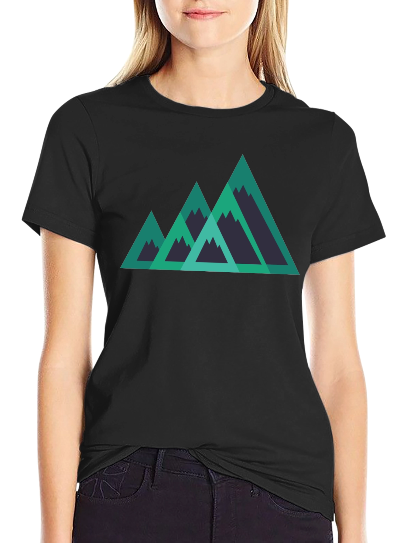 Geometric Mountain T-Shirt - Modern Minimalist Design