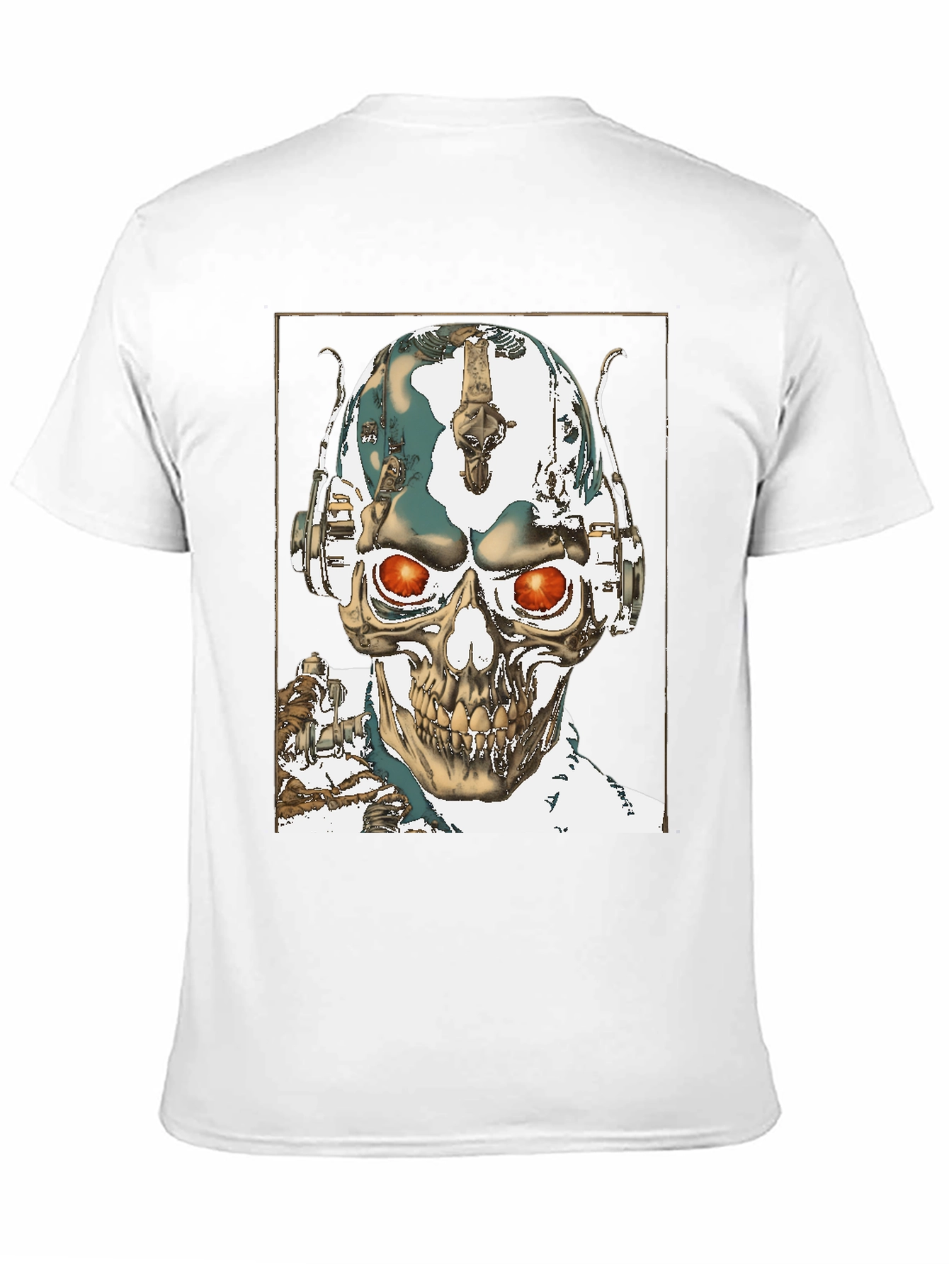 Skull Robot Head Black T-Shirt