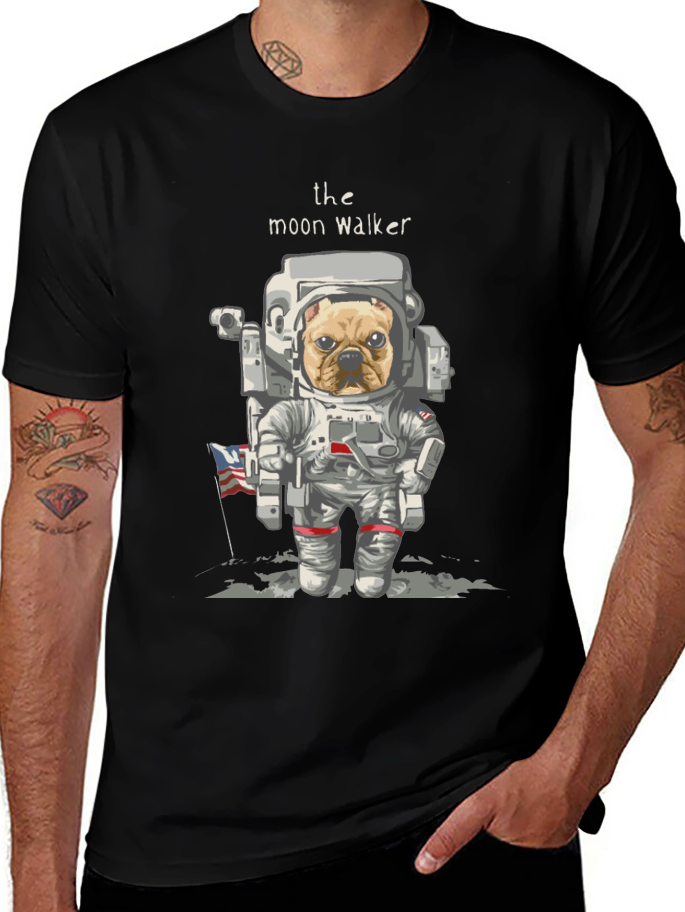 Moon Walker Dog Graphic T-Shirt