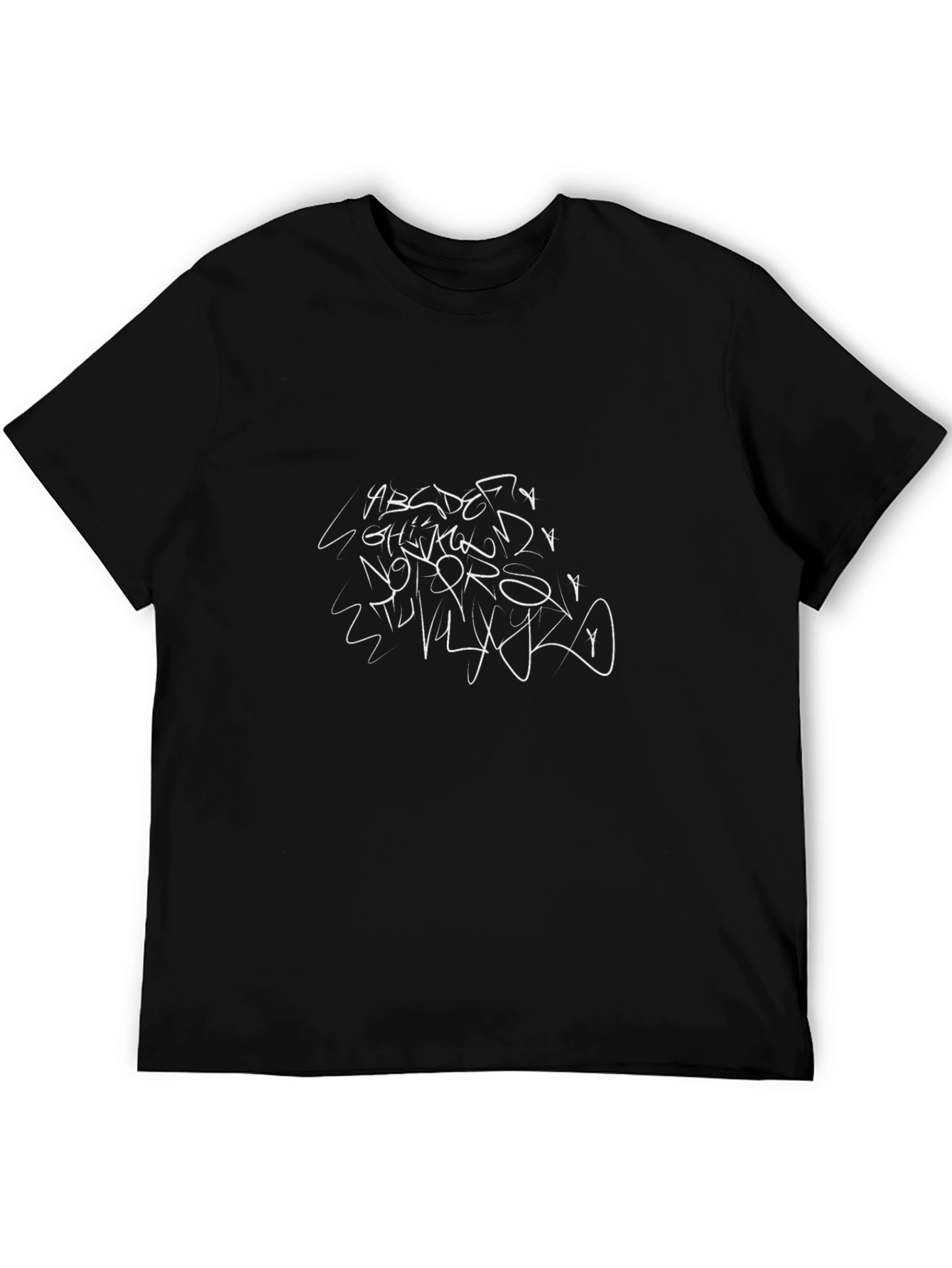 Abstract Alphabet Black Tee