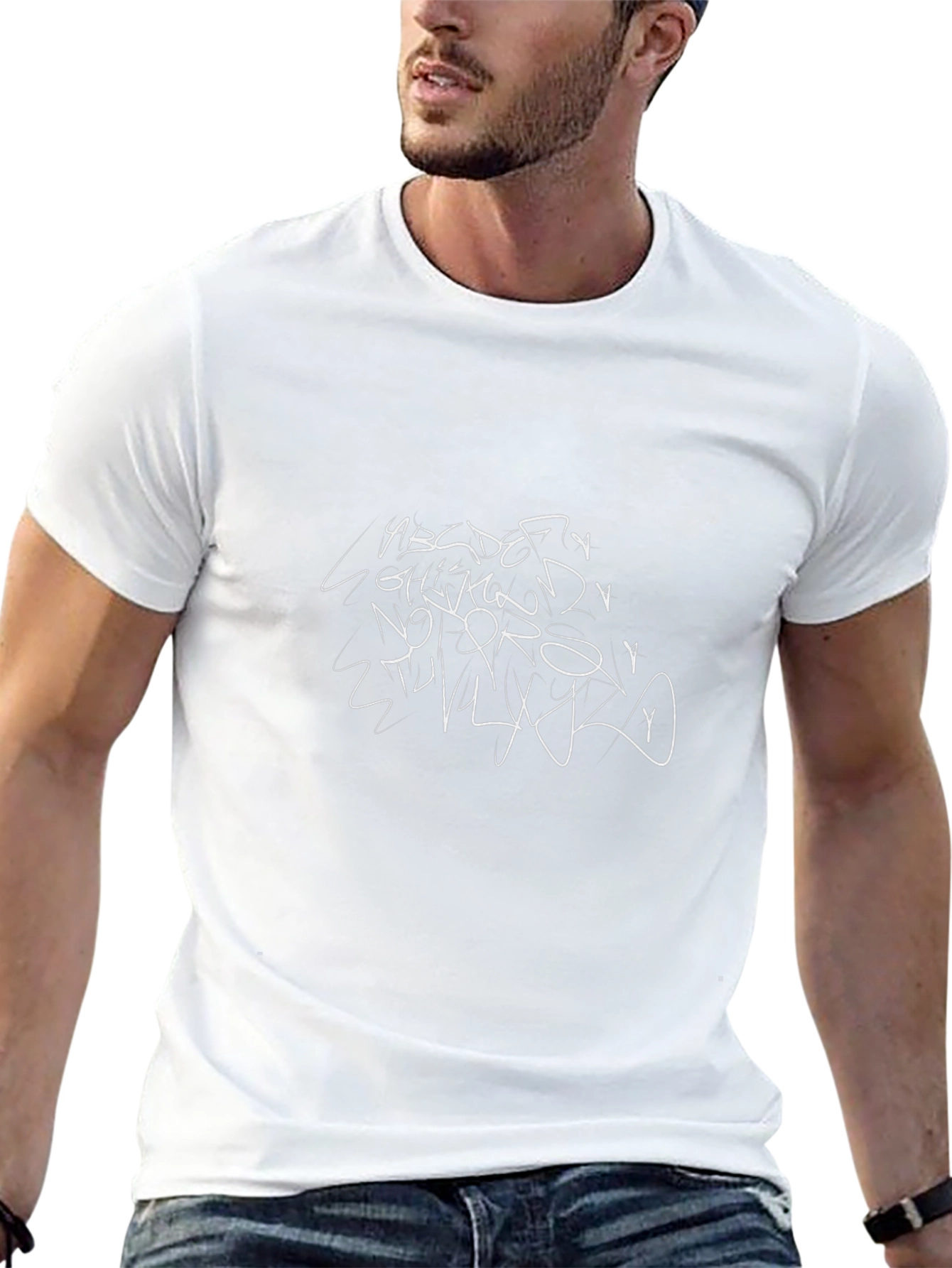 Abstract Alphabet Black Tee