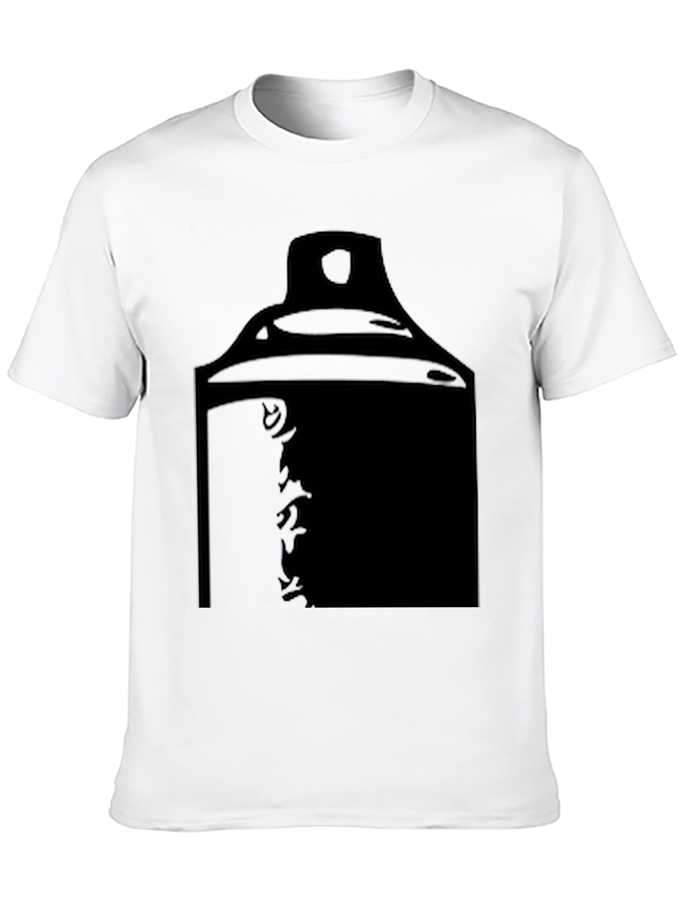 Graphic Print T-Shirt - Spray Can Design