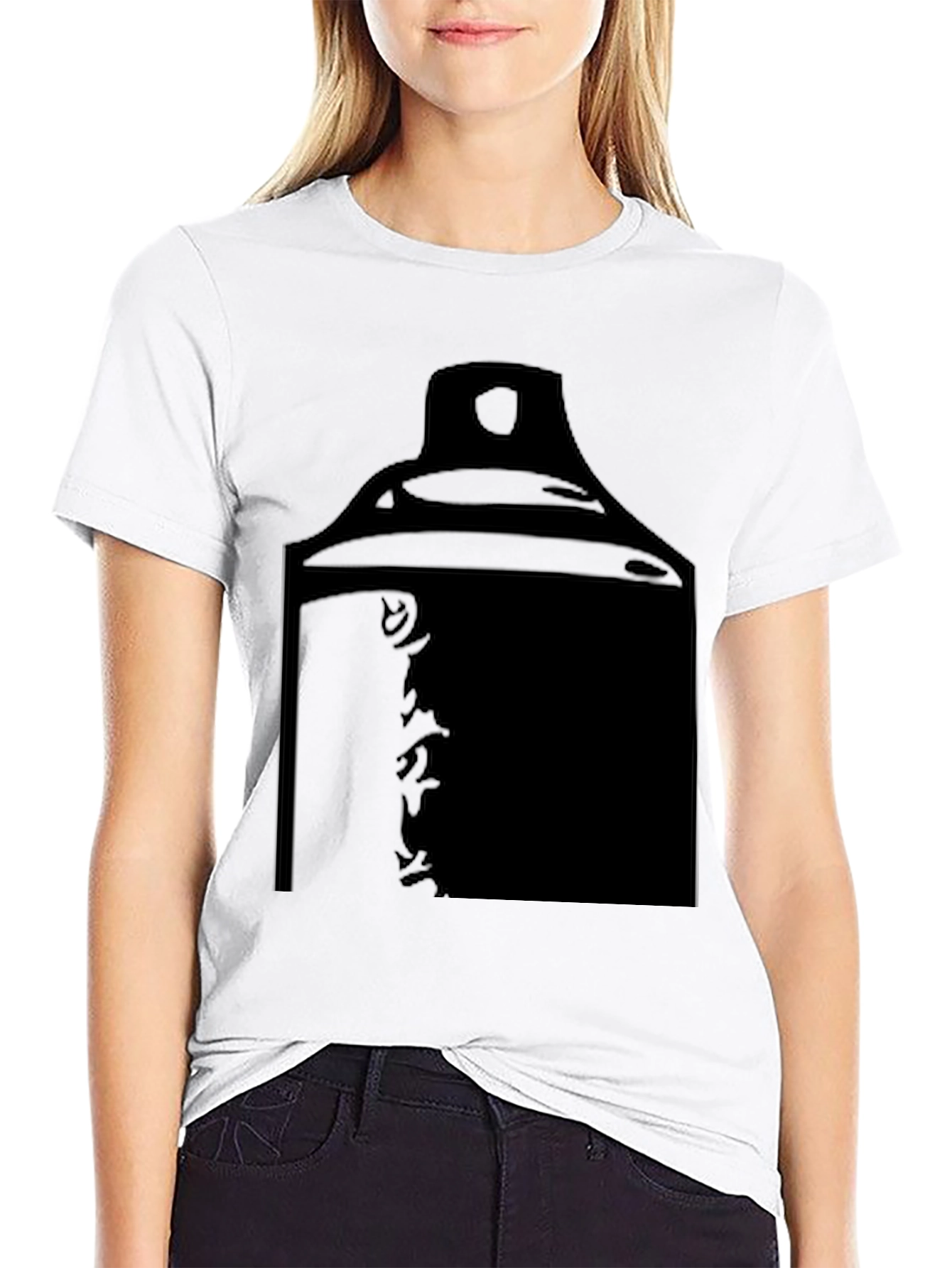 Graphic Print T-Shirt - Spray Can Design