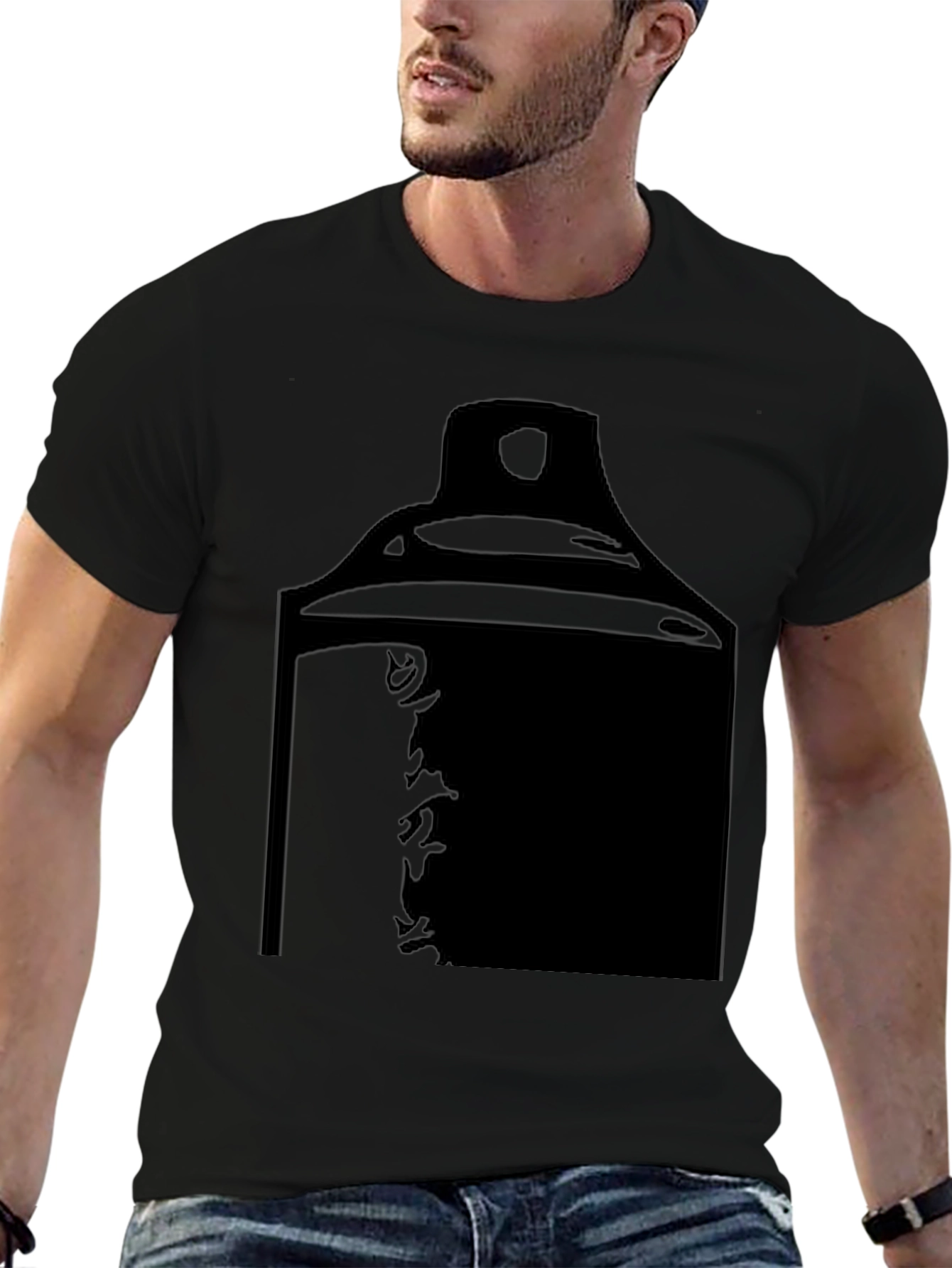 Graphic Print T-Shirt - Spray Can Design