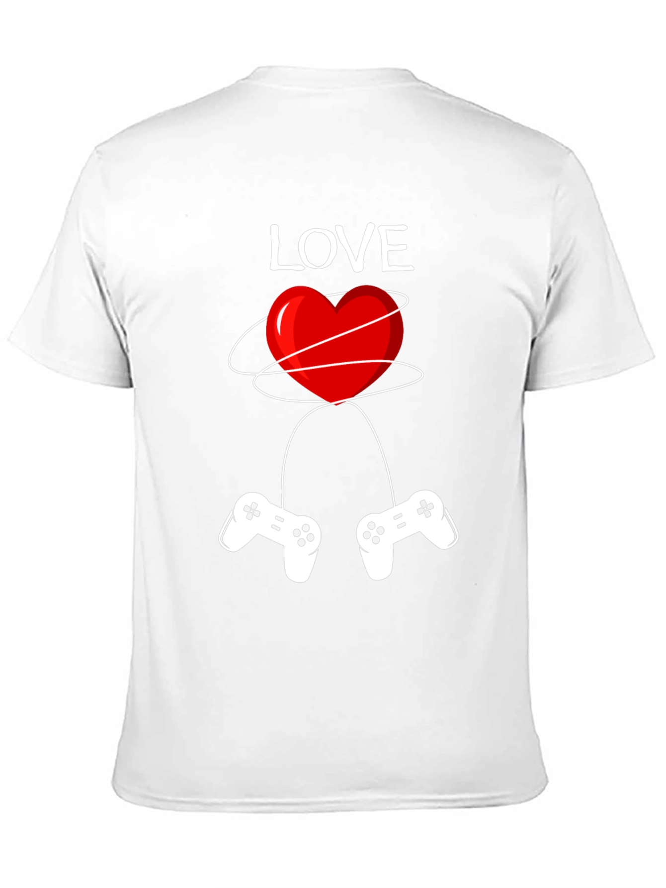 Gamer Love T-Shirt - Red Heart Design