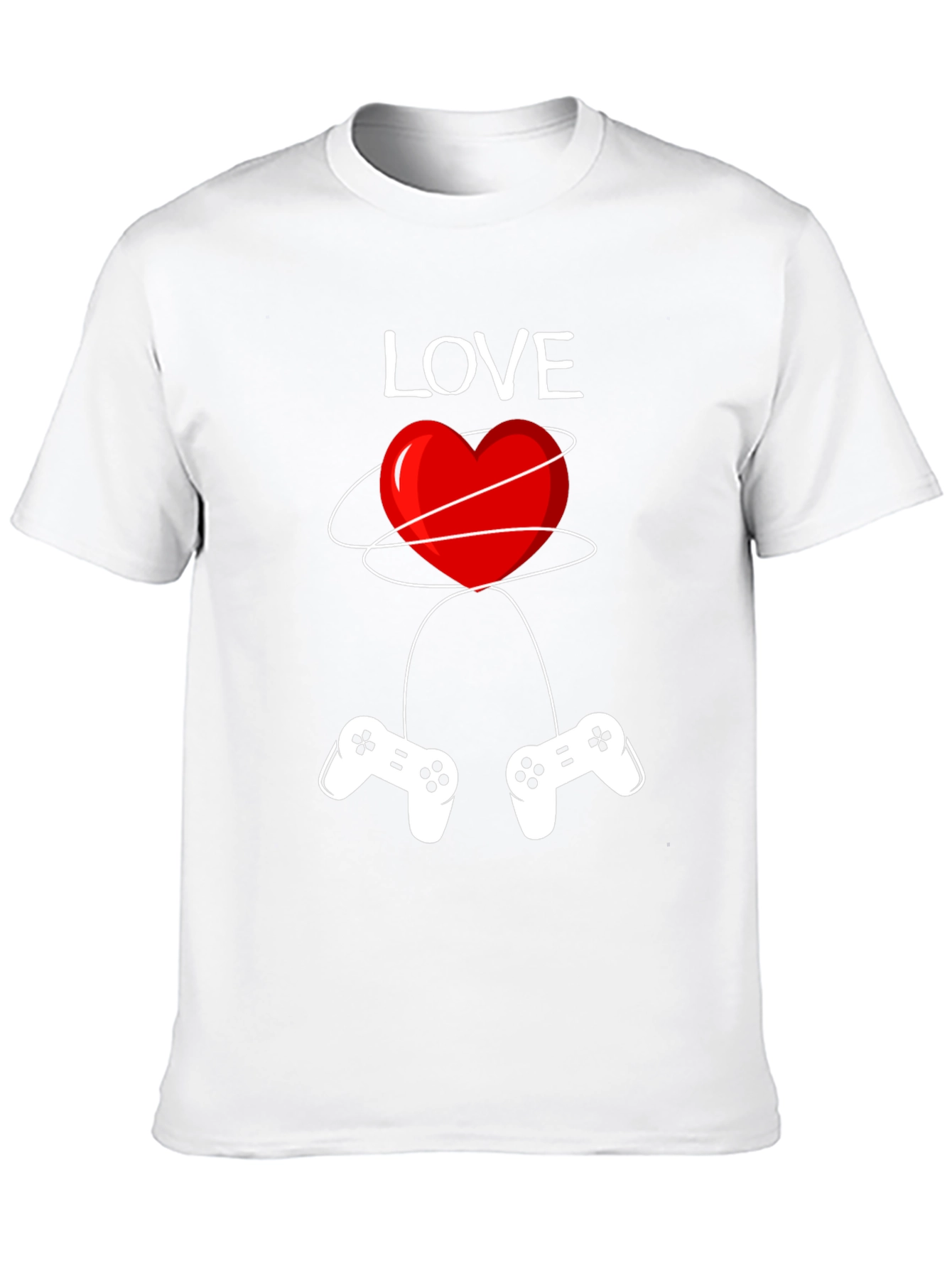 Gamer Love T-Shirt - Red Heart Design