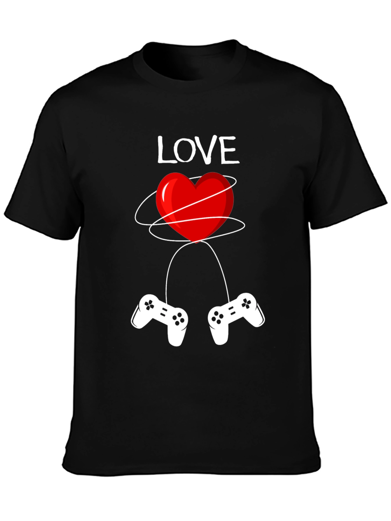 Gamer Love T-Shirt - Red Heart Design