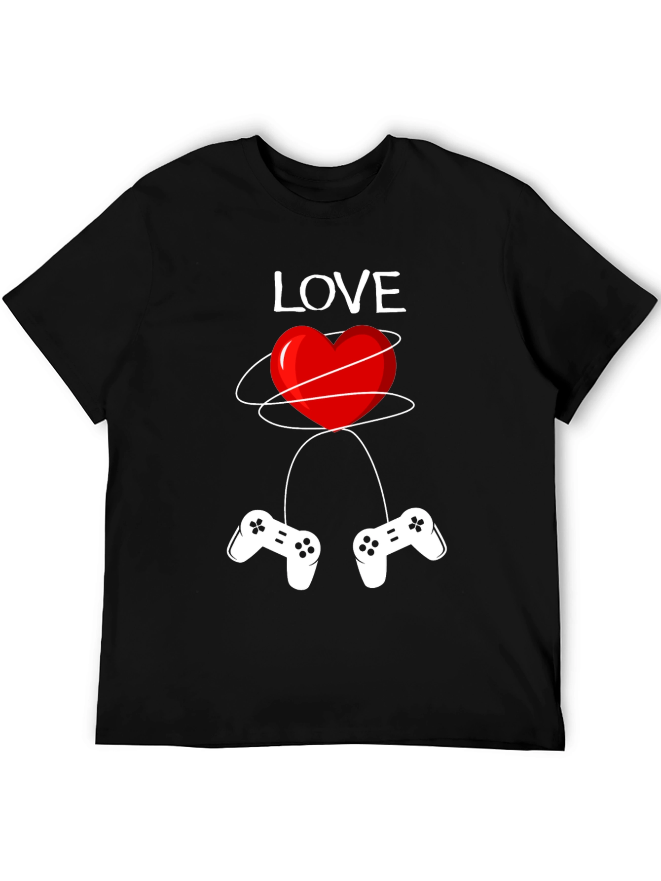 Gamer Love T-Shirt - Red Heart Design