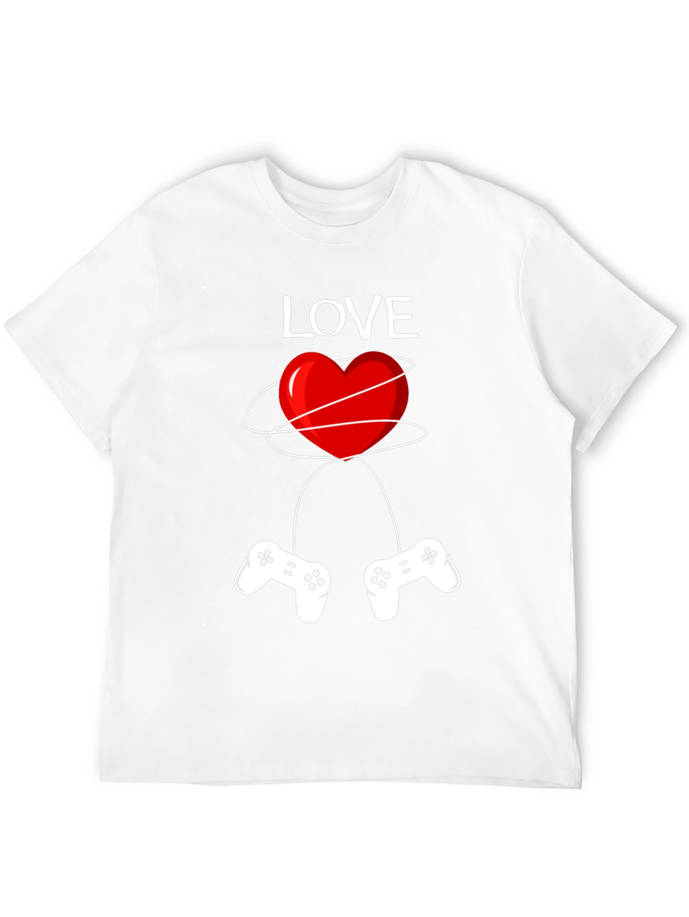 Gamer Love T-Shirt - Red Heart Design