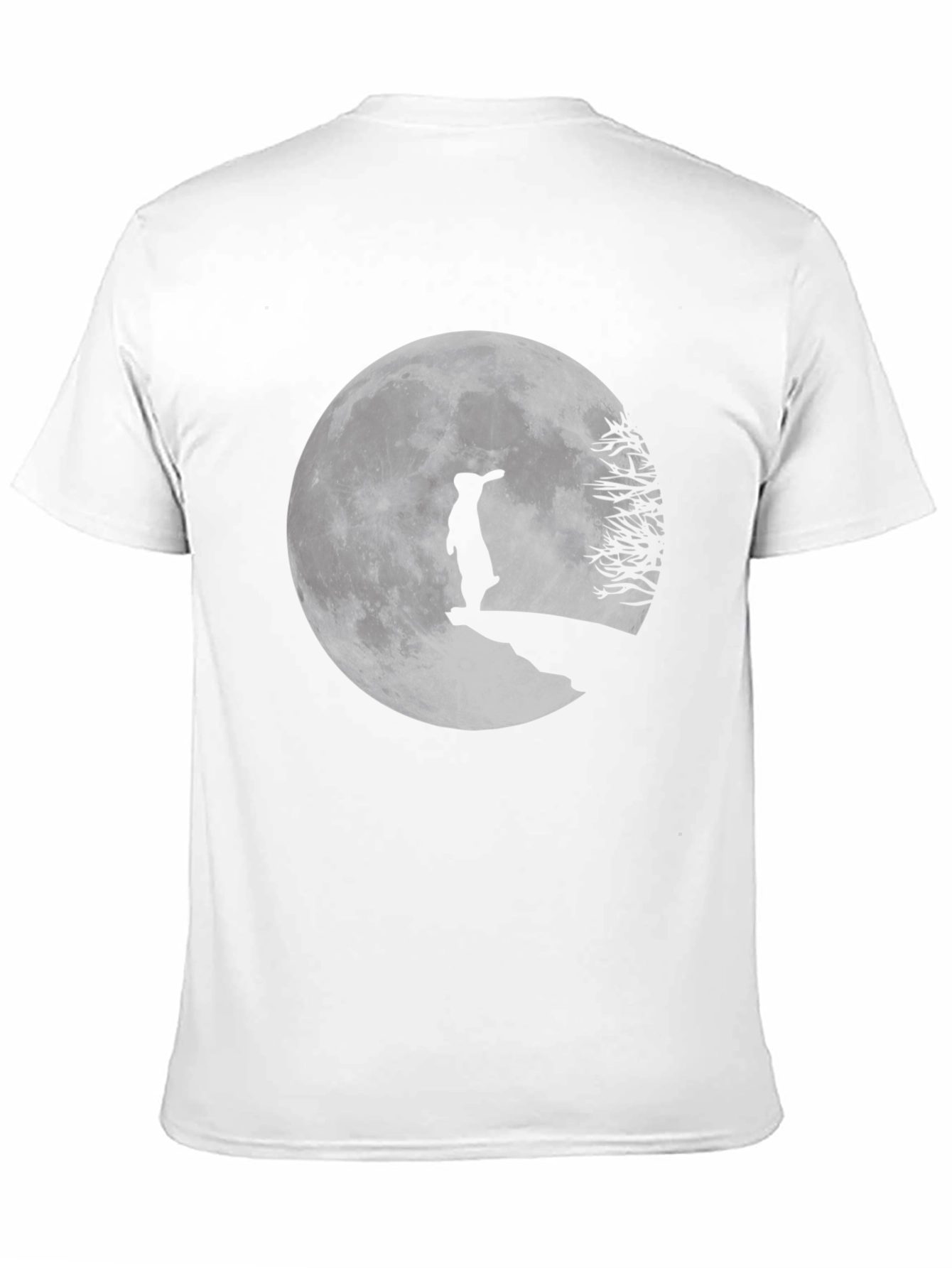 Moon Gazing Rabbit Graphic Tee - Black
