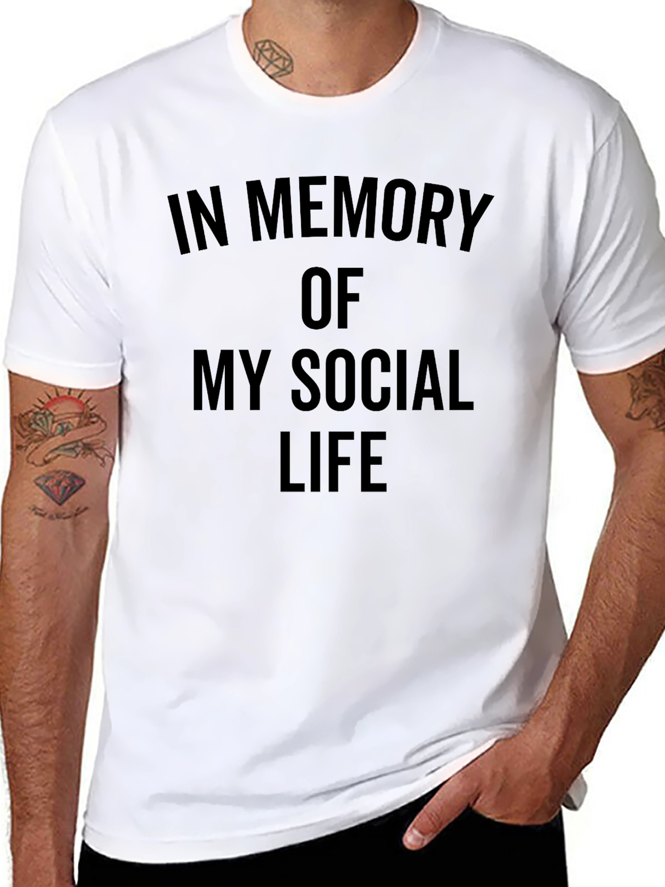 In Memory of My Social Life Graphic Tee