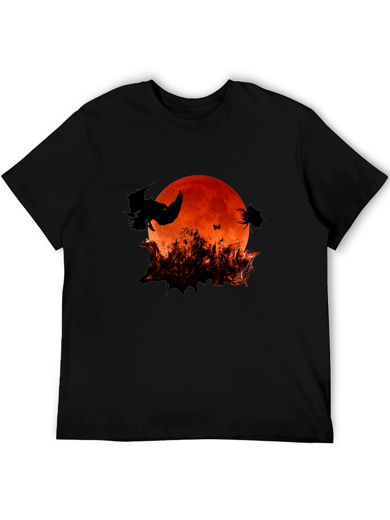Halloween Bats and Moon Graphic T-Shirt