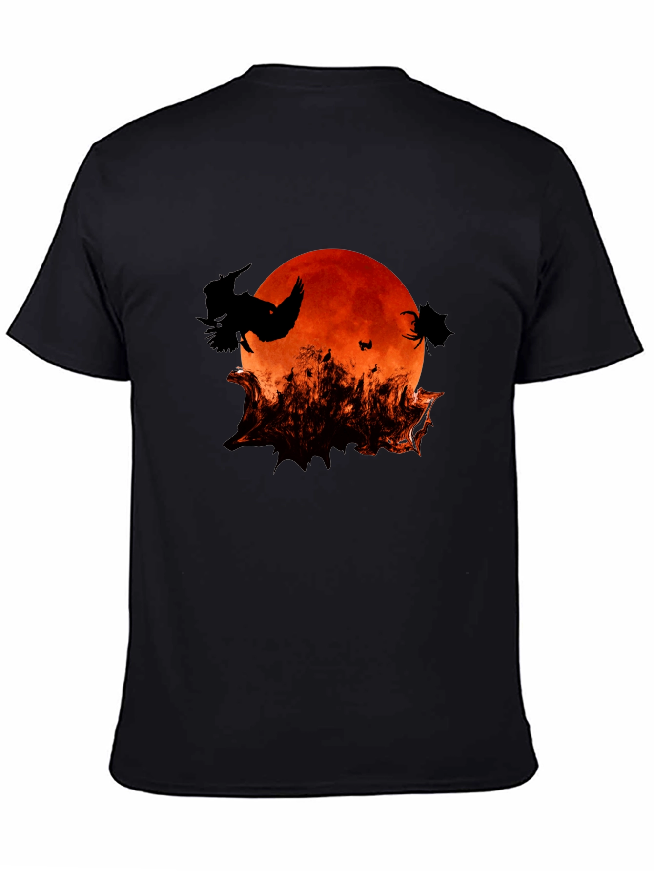 Halloween Bats and Moon Graphic T-Shirt
