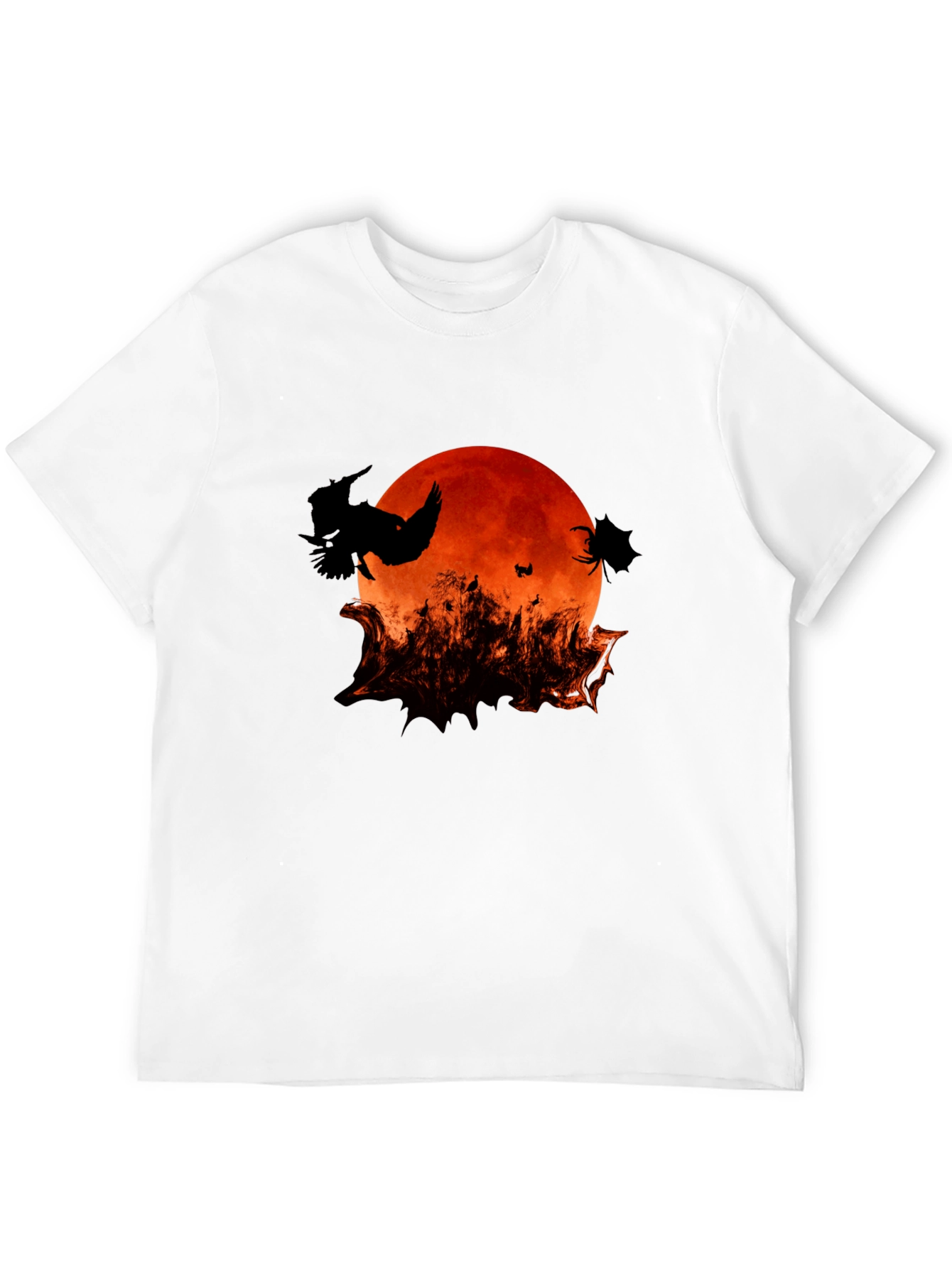 Halloween Bats and Moon Graphic T-Shirt