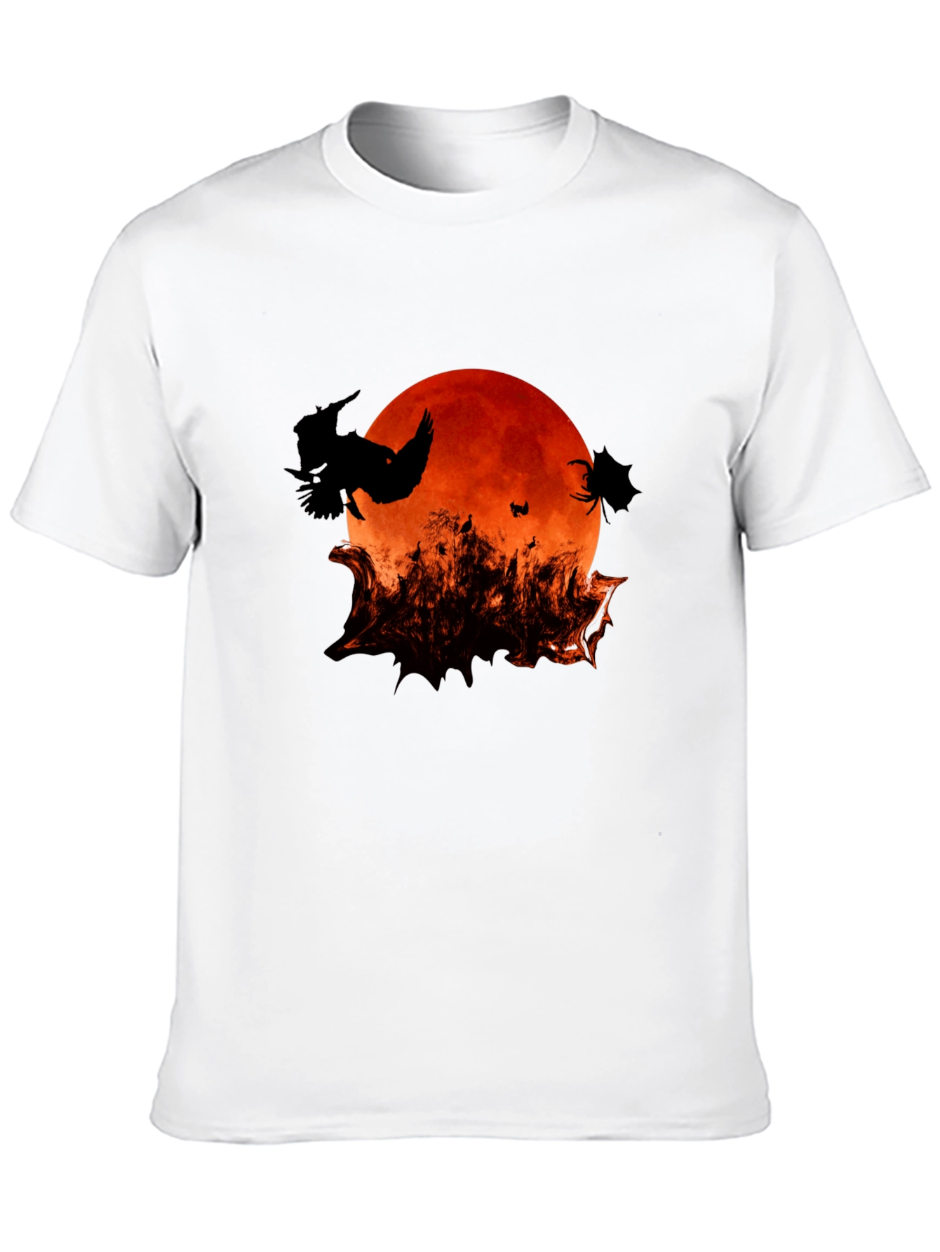 Halloween Bats and Moon Graphic T-Shirt