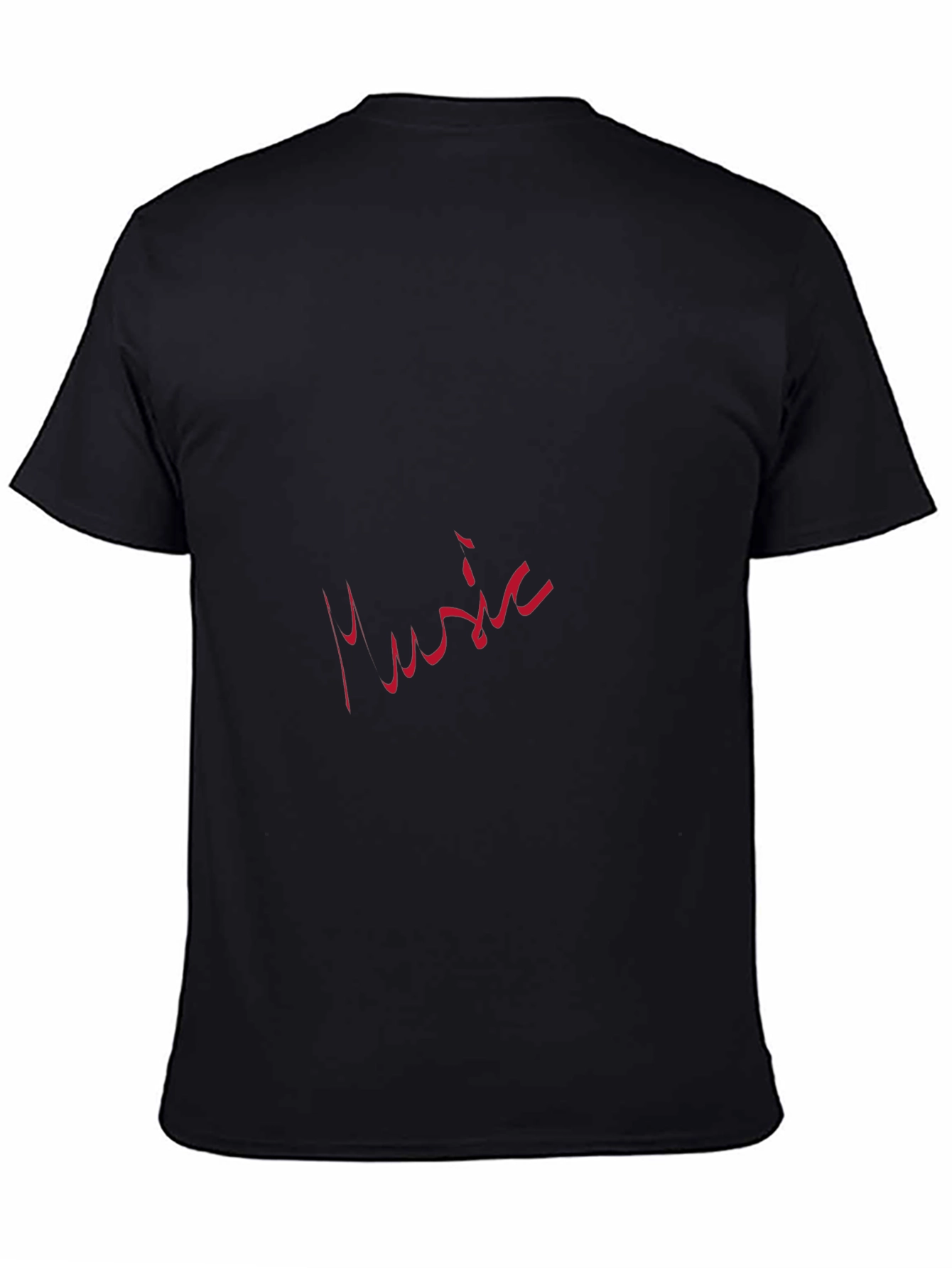 Black T-Shirt with Music Graphic