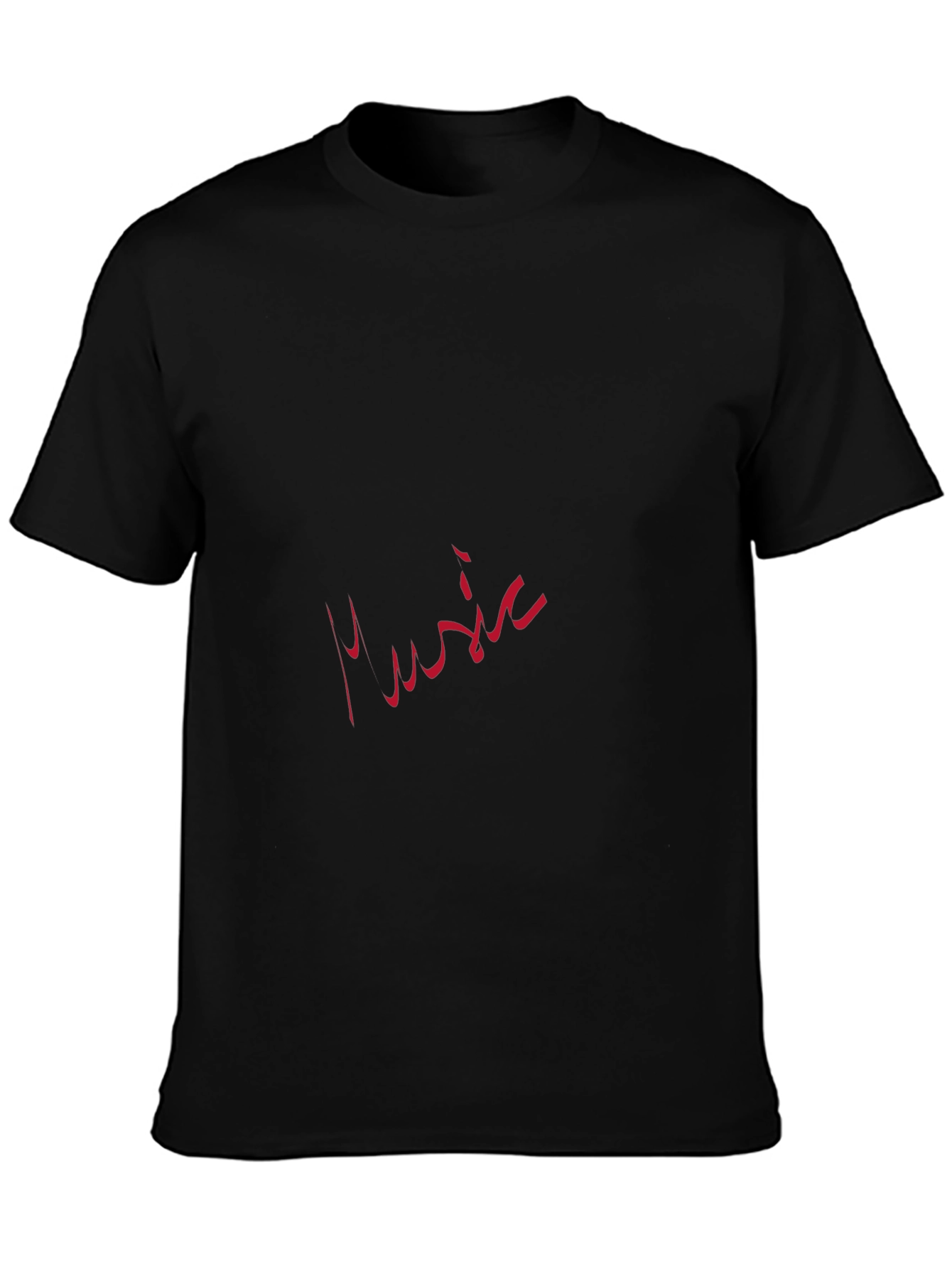 Black T-Shirt with Music Graphic