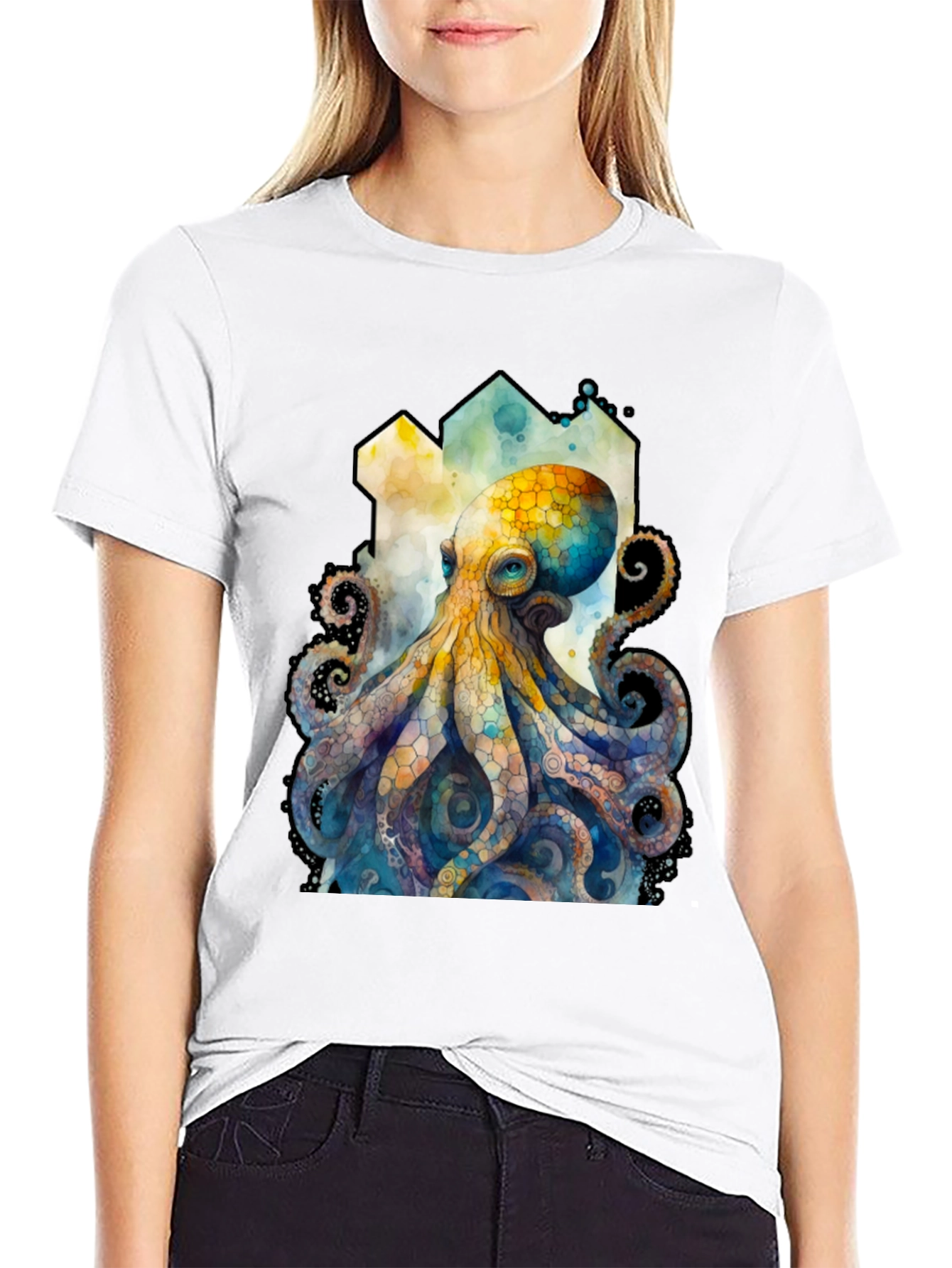 Watercolor Octopus Graphic Tee