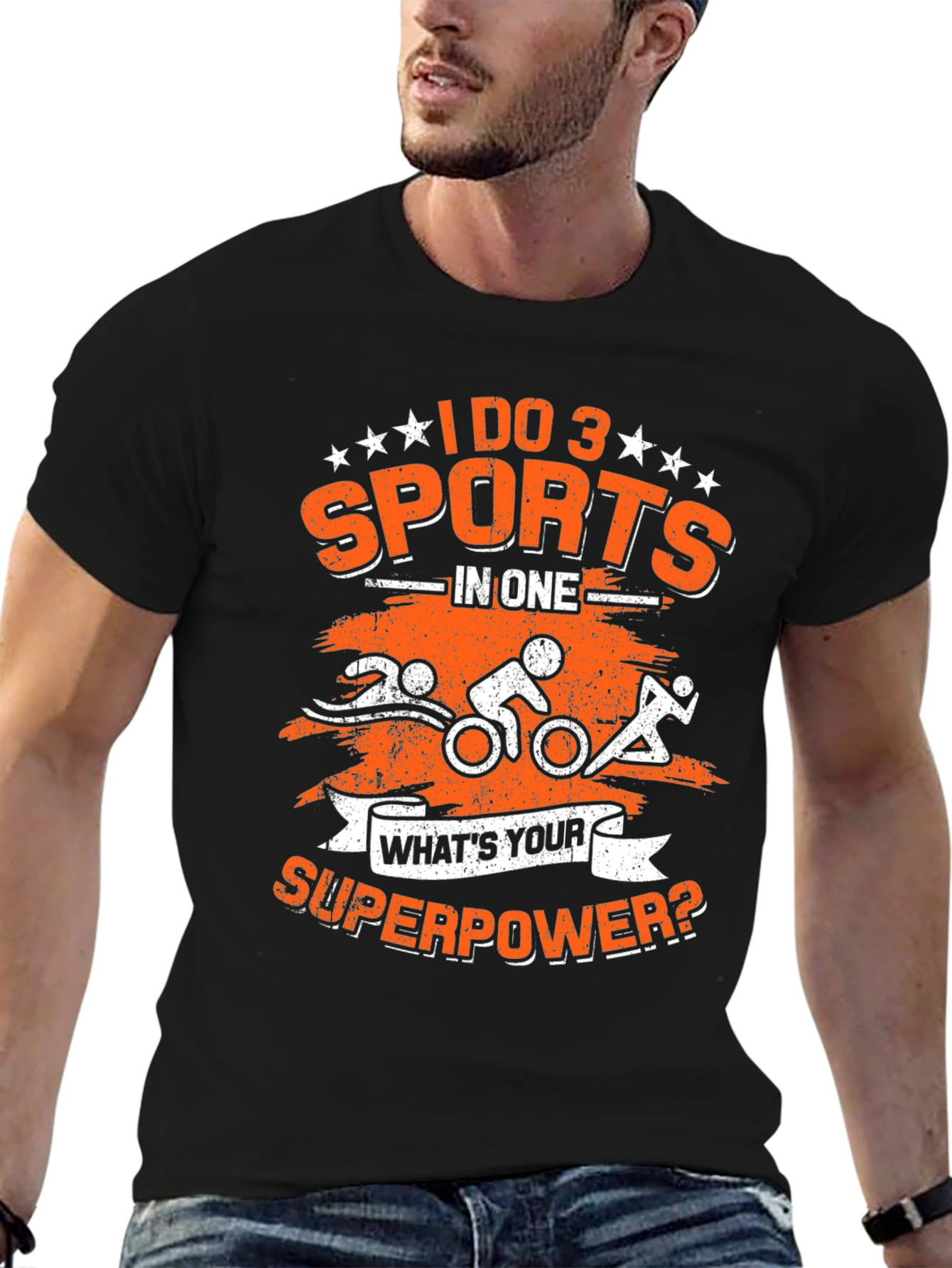 Triathlon Superpower T-Shirt: Swim Bike Run!
