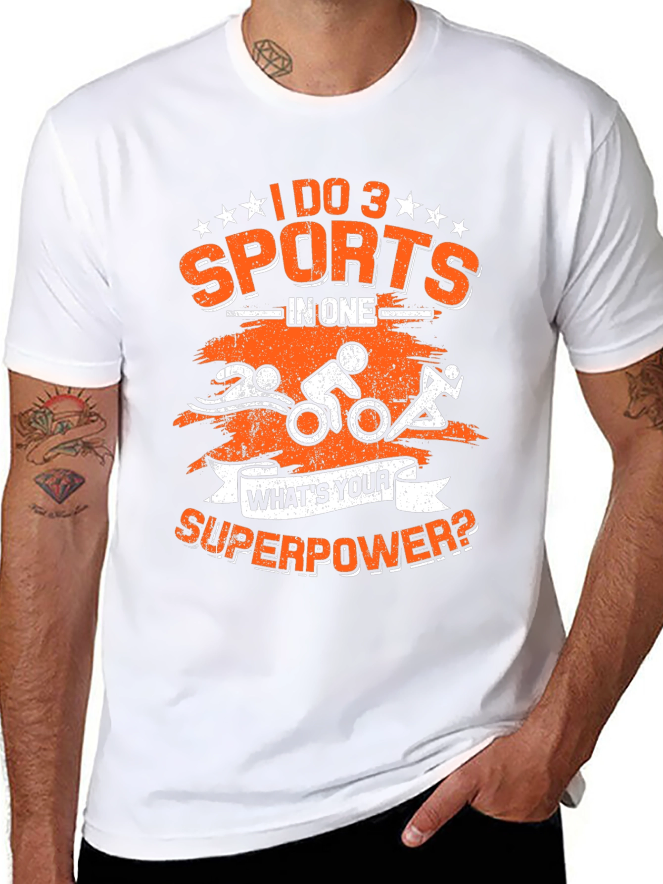 Triathlon Superpower T-Shirt: Swim Bike Run!
