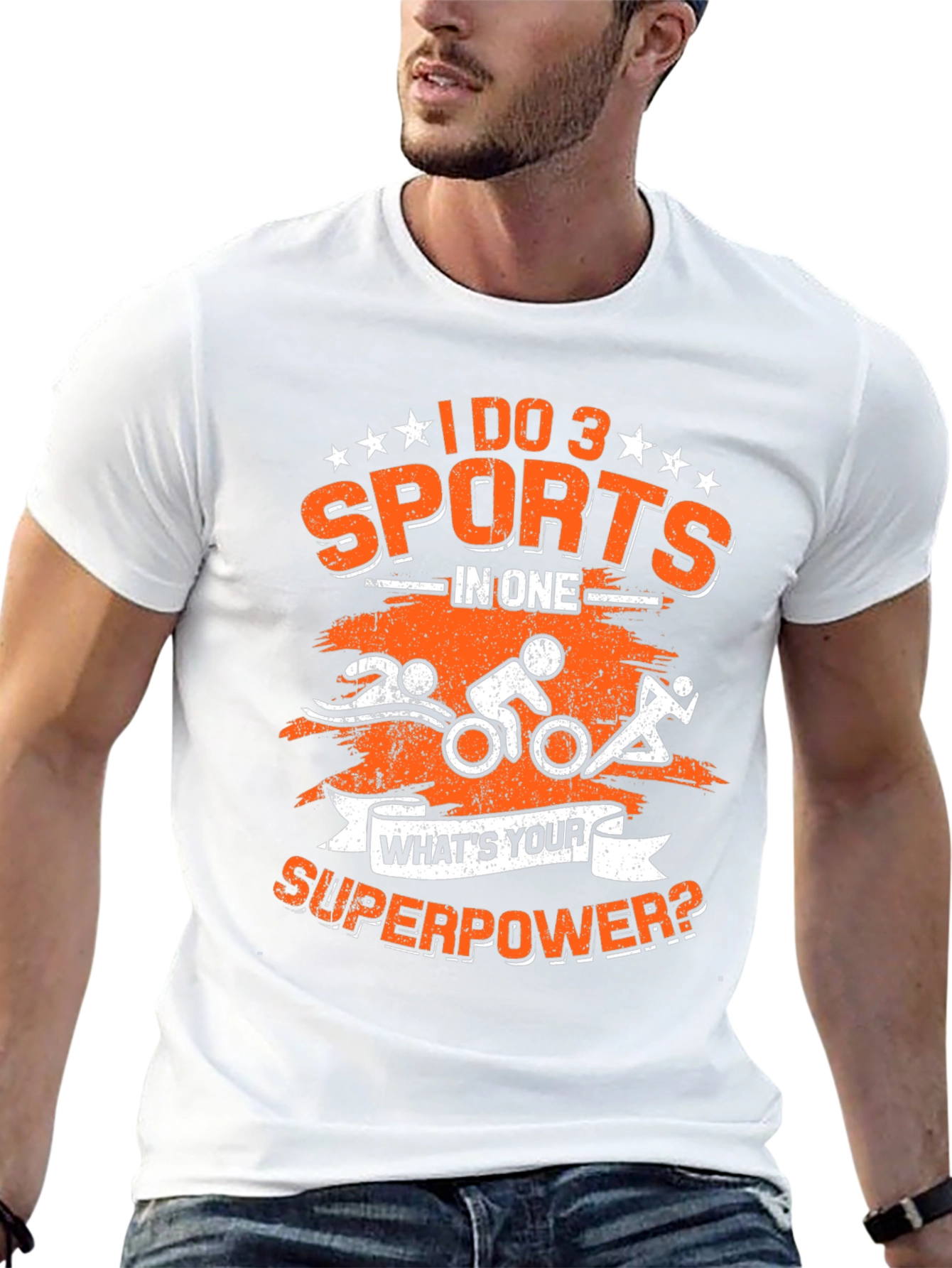 Triathlon Superpower T-Shirt: Swim Bike Run!