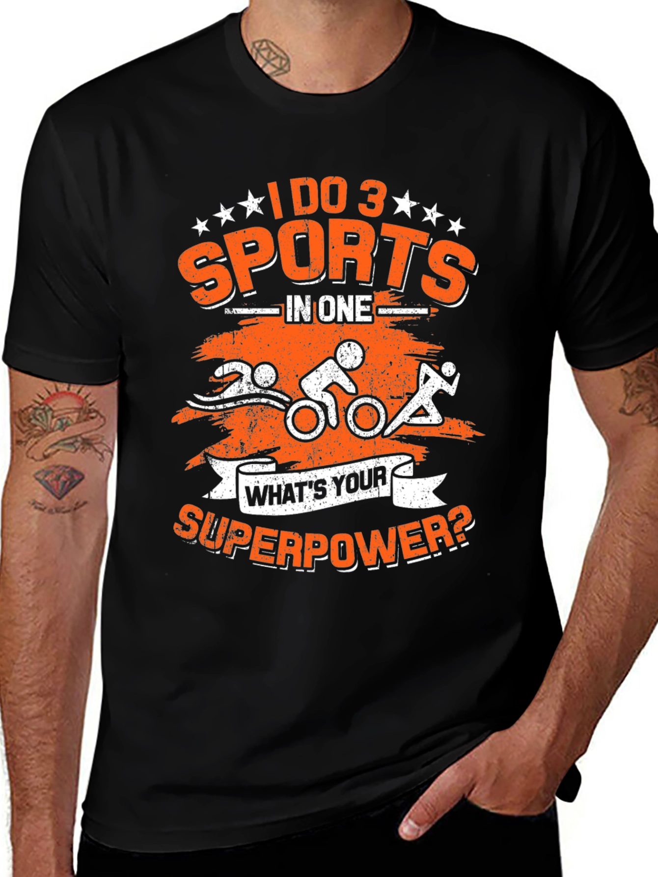 Triathlon Superpower T-Shirt: Swim Bike Run!