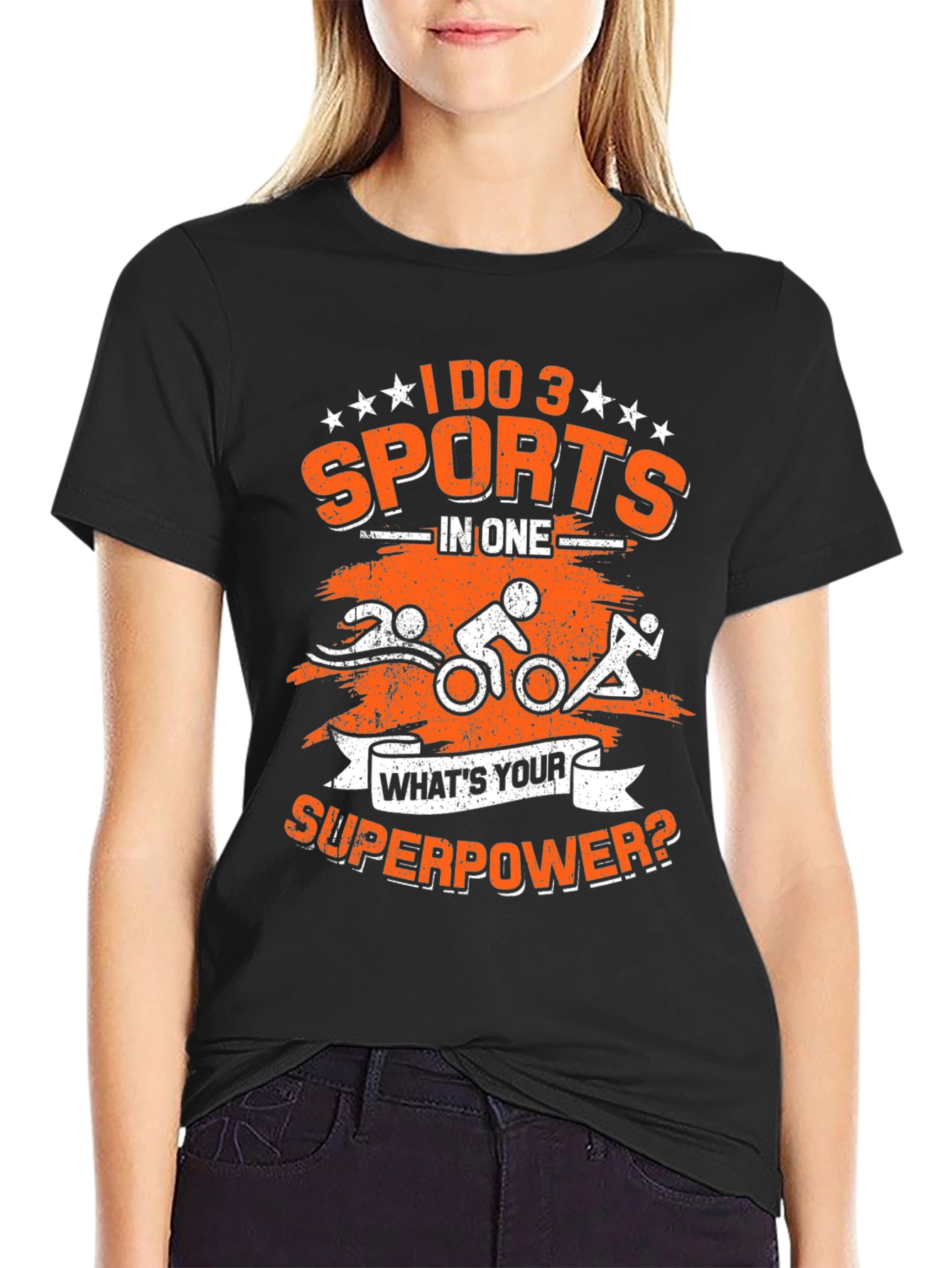 Triathlon Superpower T-Shirt: Swim Bike Run!