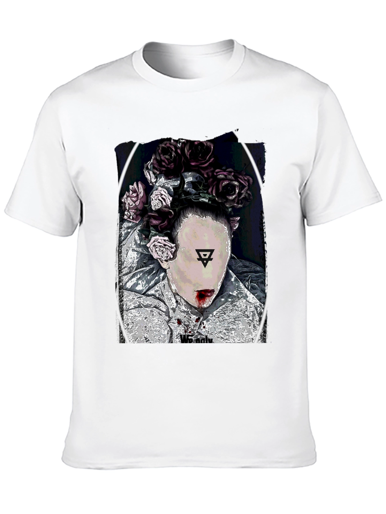 Floral Crown Graphic Black T-Shirt