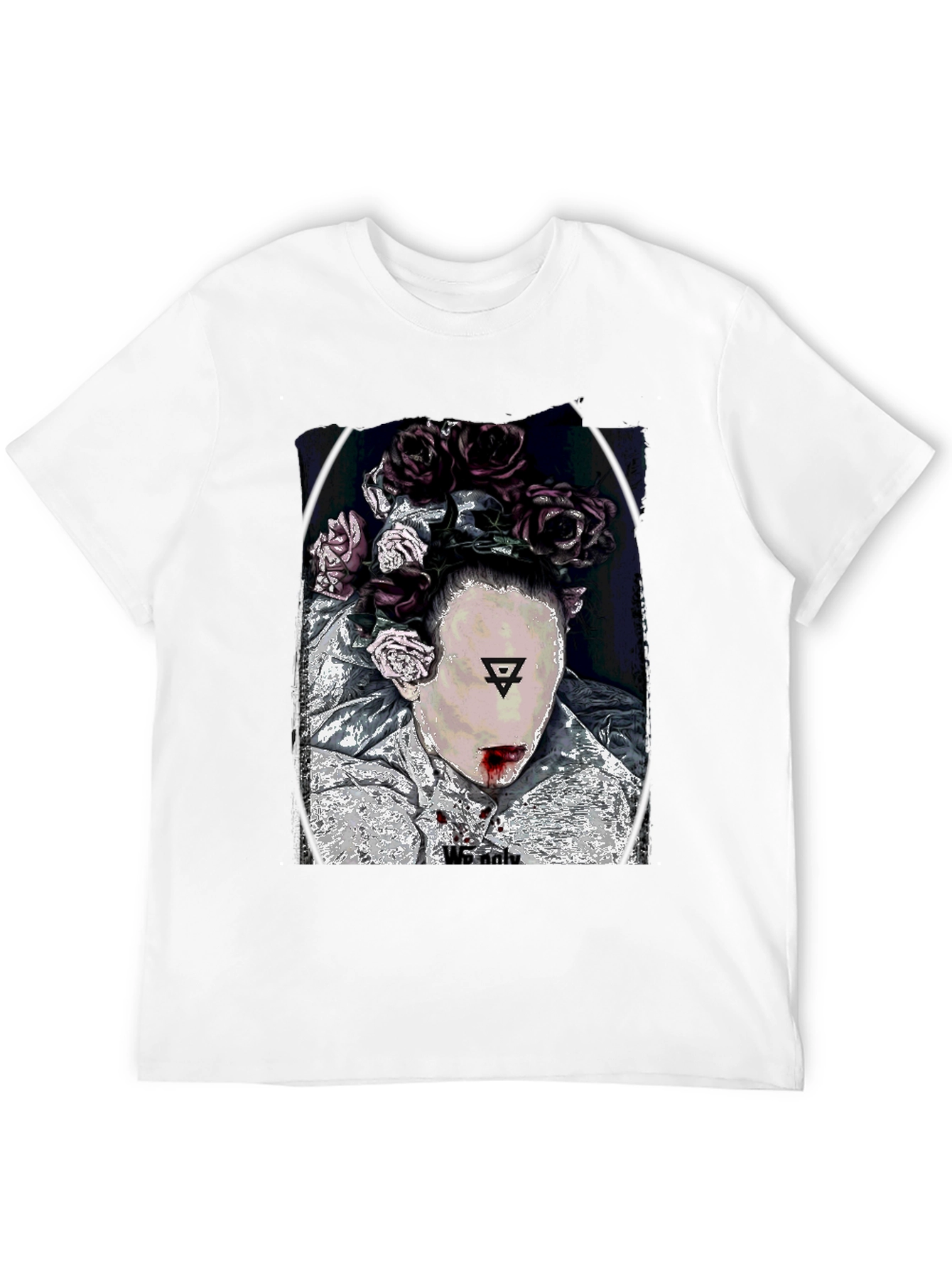 Floral Crown Graphic Black T-Shirt