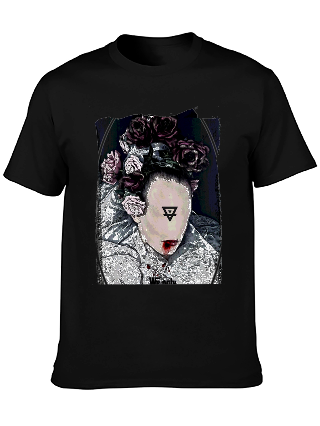 Floral Crown Graphic Black T-Shirt