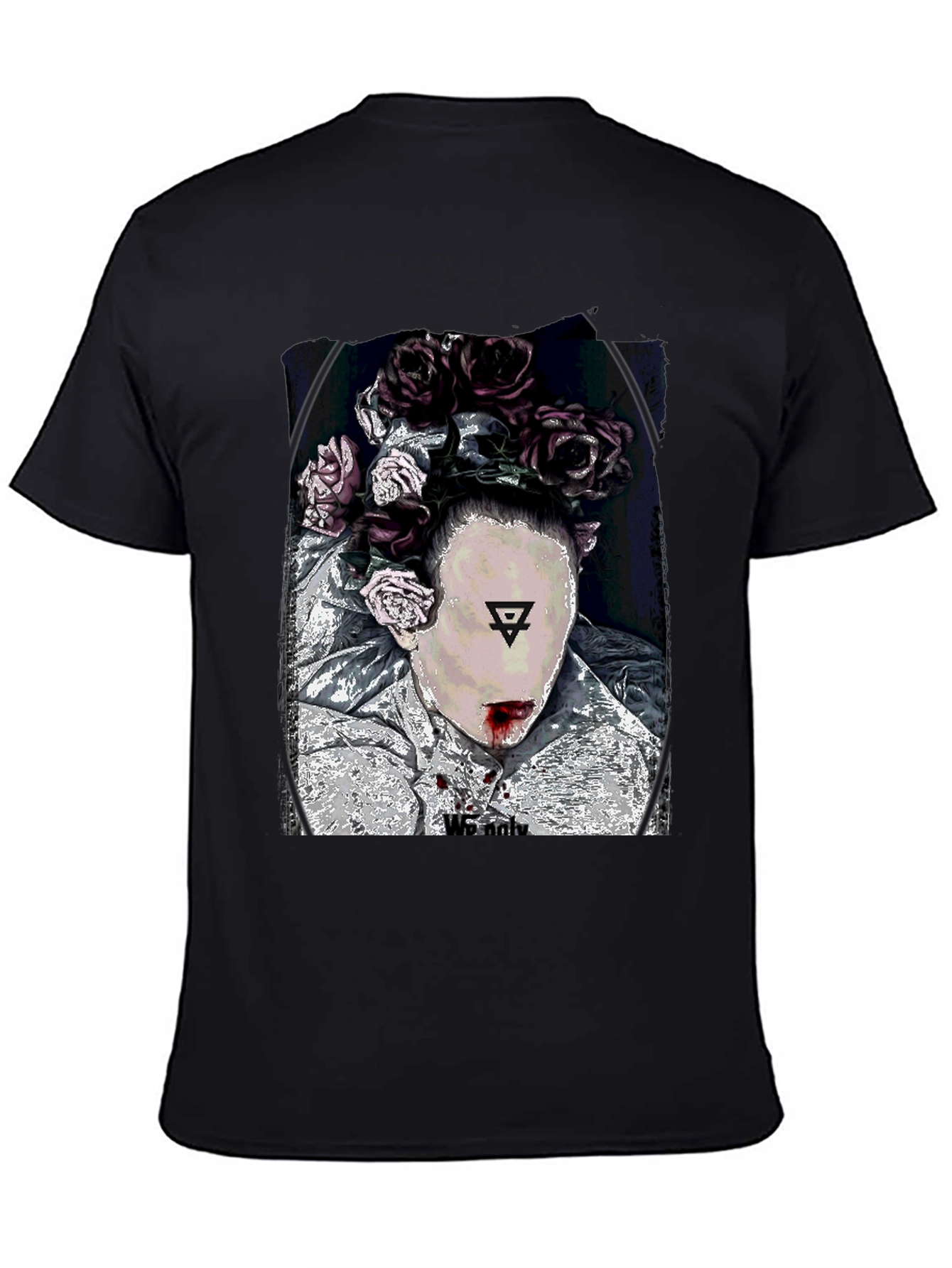 Floral Crown Graphic Black T-Shirt